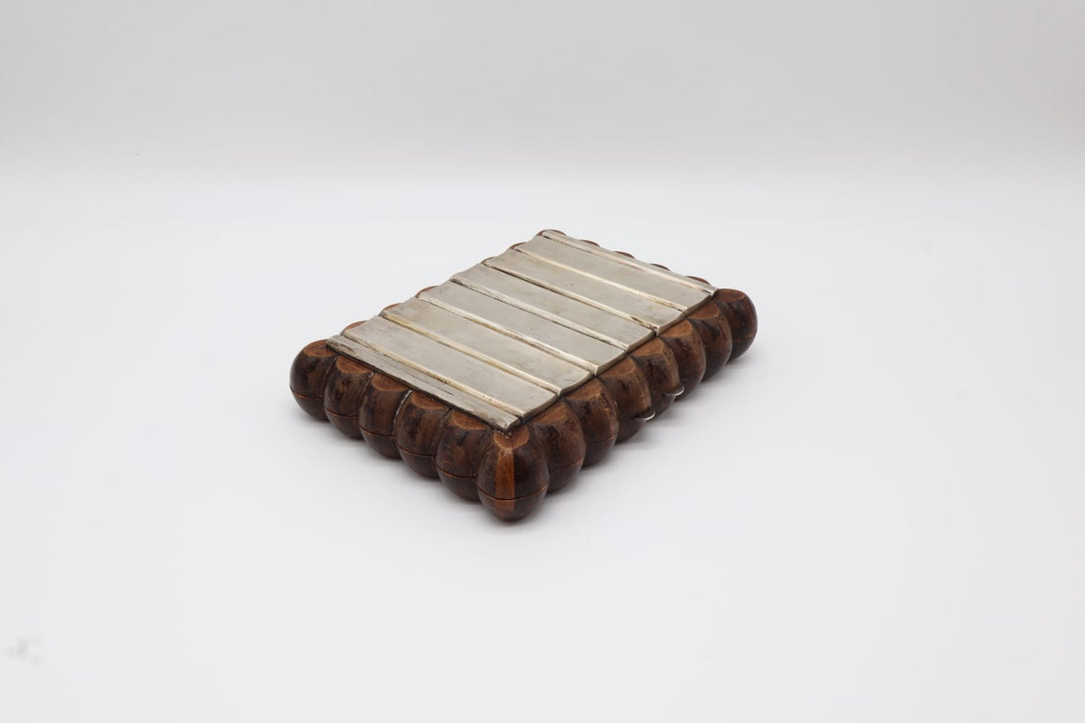 French Walnut and Silver-Plated Box (c. 1900) – France by Forma Finds | The Oblist