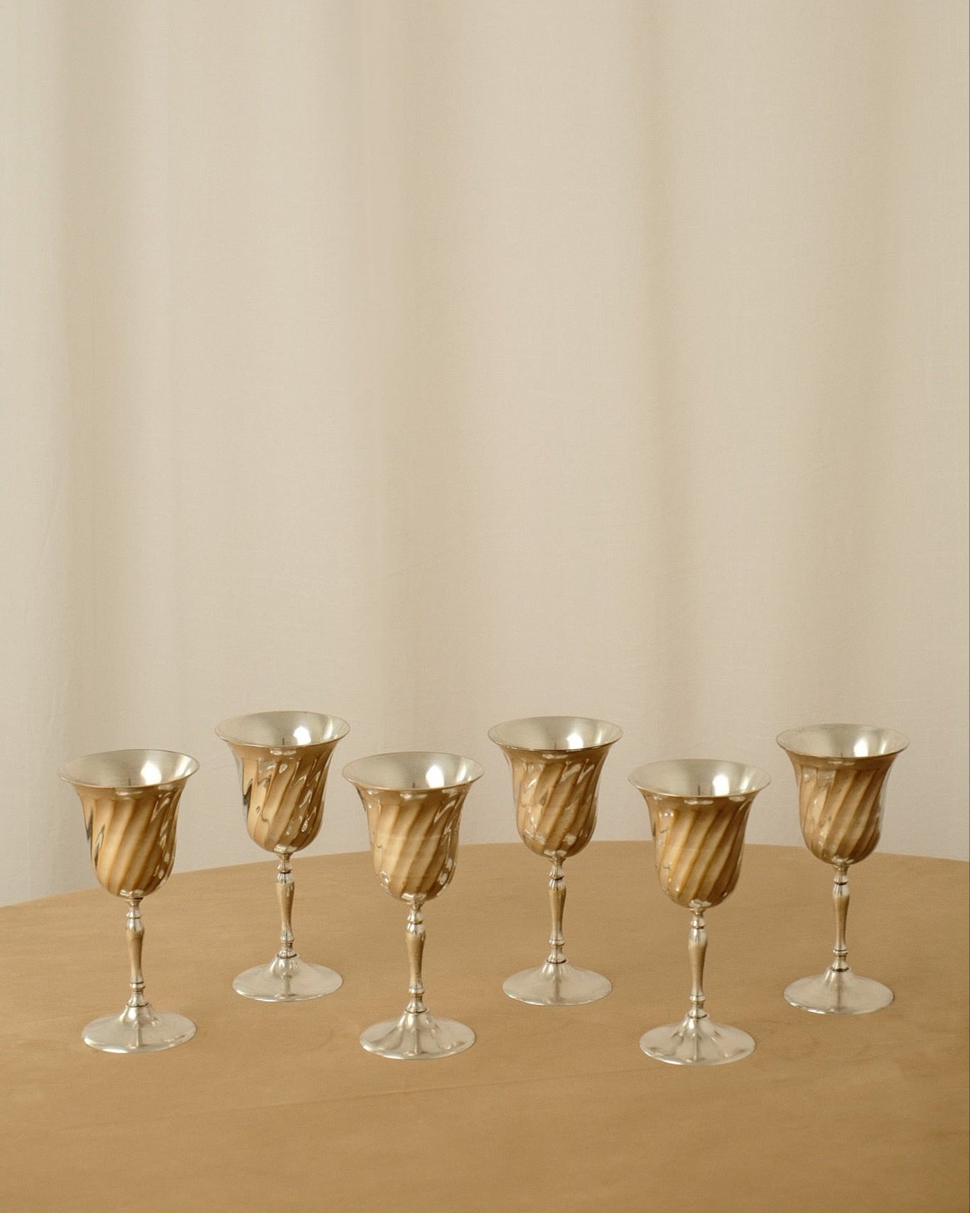 Set of 6 Silver-Plated Goblets — detail view