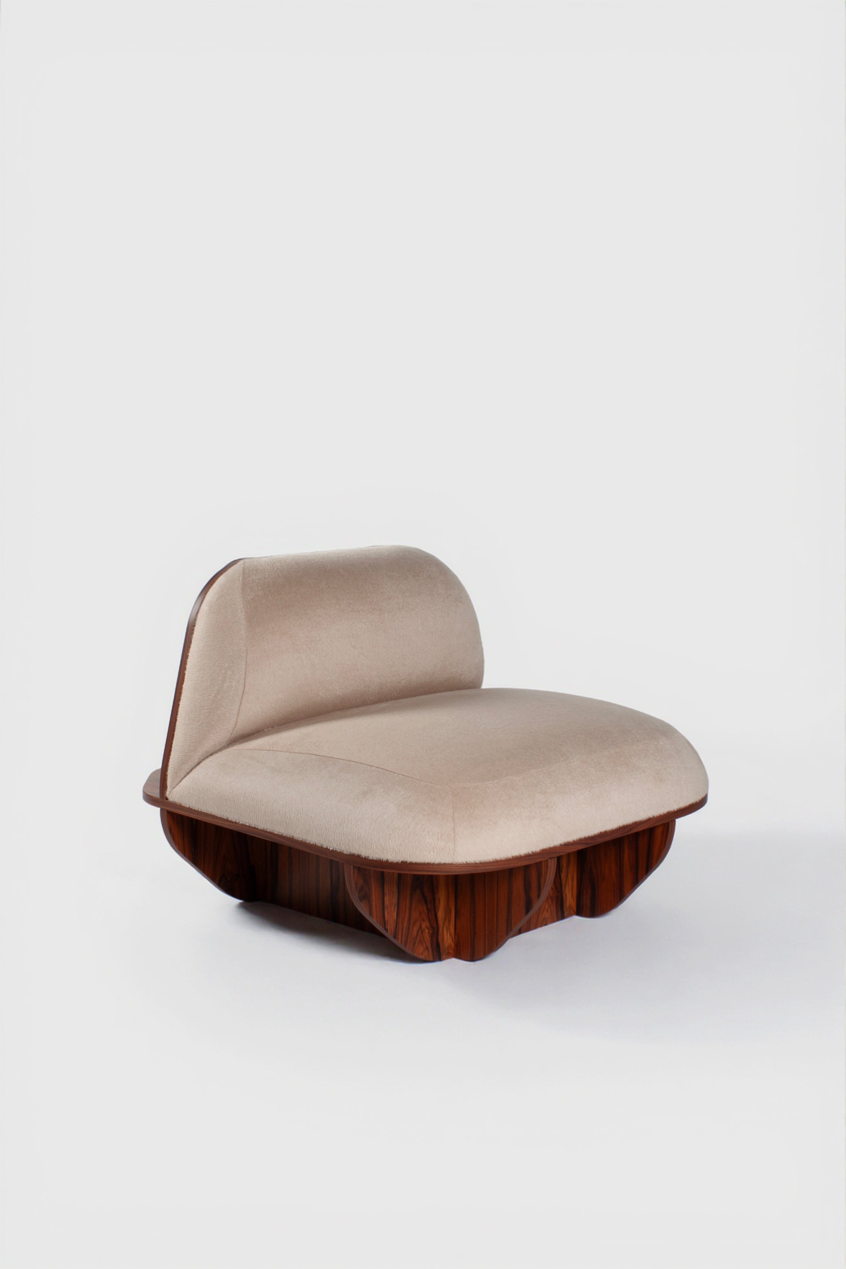 MATERA Armchair in Wood and Textile by MERCOEUR EDITION | The Oblist