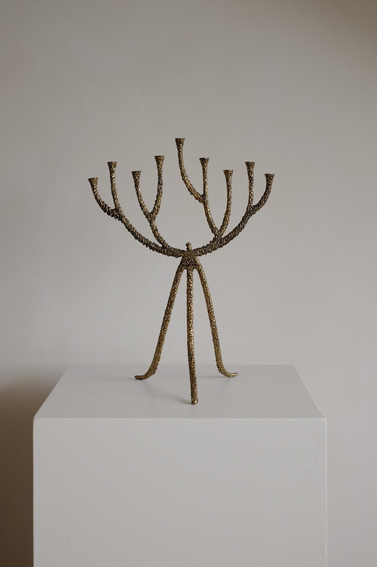 Rare Mid-Century Brutalist Bronze Candelabra by septembre studios | The Oblist