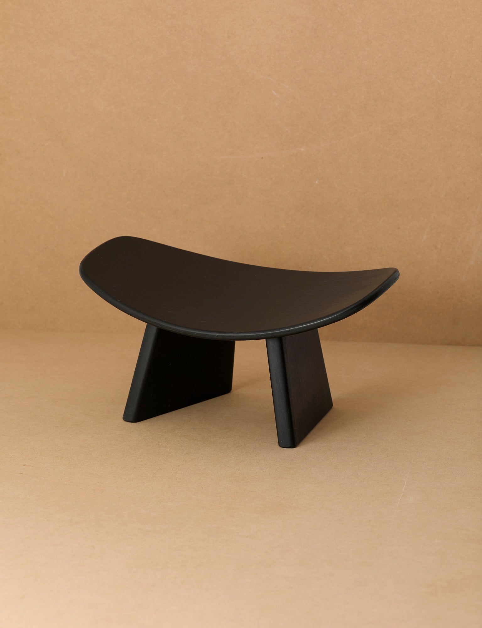 Alain Gaubert meditation stool in black solid beech, France c. 1980 by DIG IN JAPAN | The Oblist