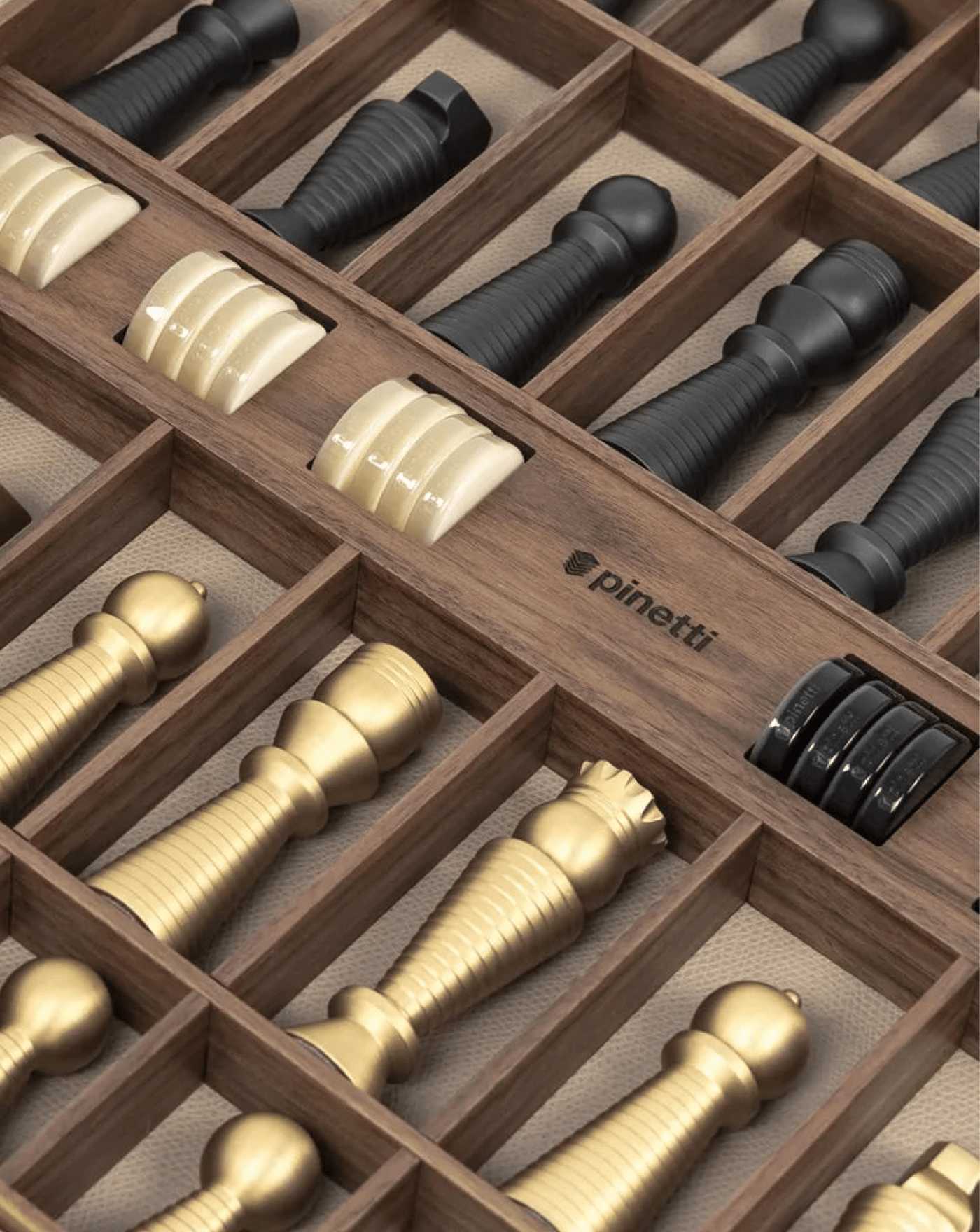 Chess Chess & Checkers Game Board Pinetti