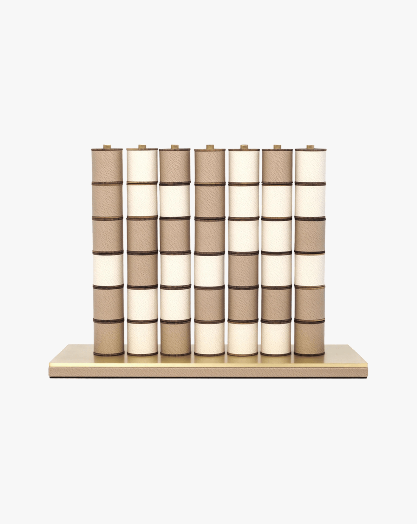 Family Games Connect Four 38,5X12,5XH28,5 cm Grained Leather Taupe Pinetti