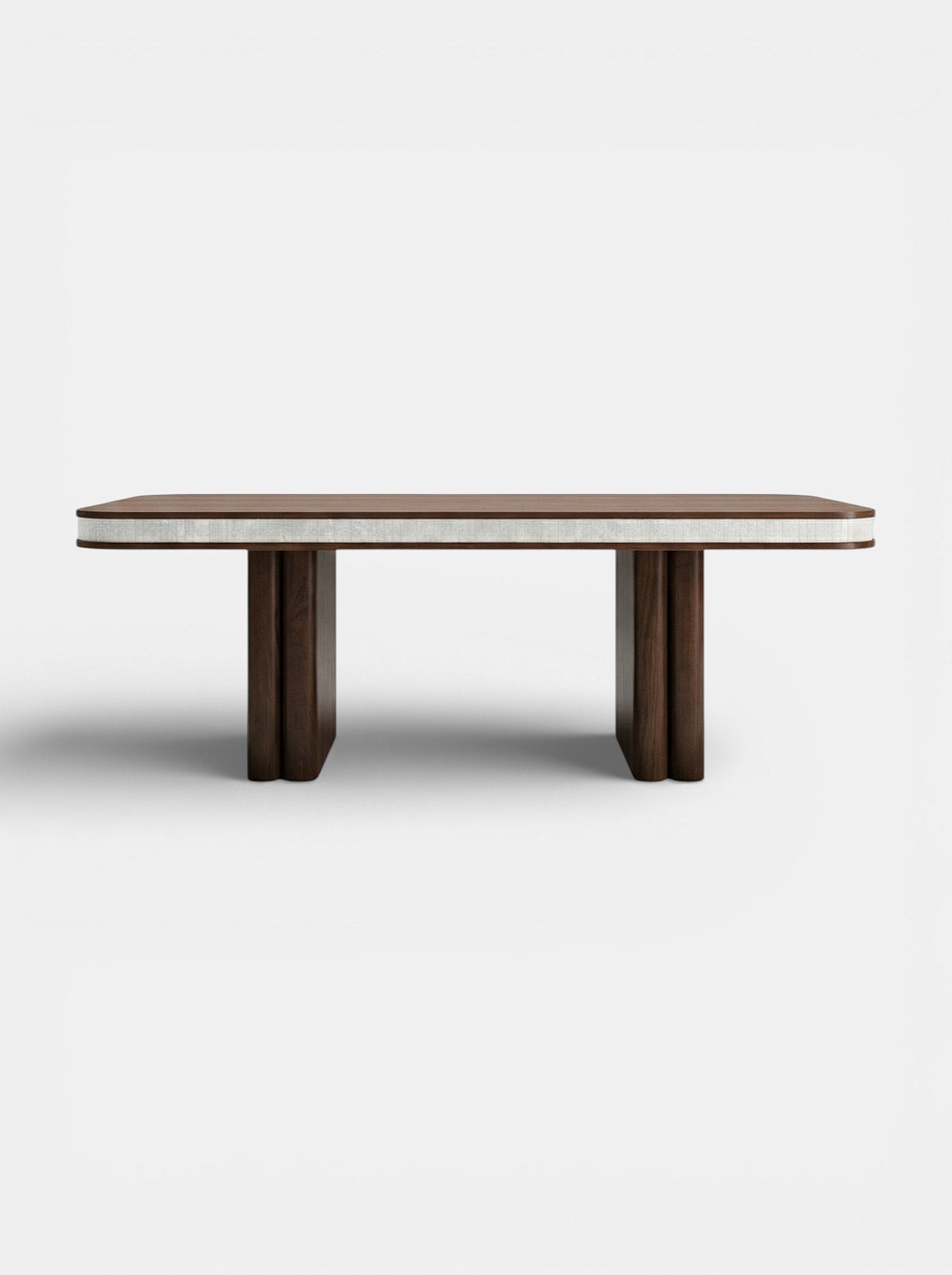 Doppio Wood And White Onyx Dinning Table by Marbera | The Oblist