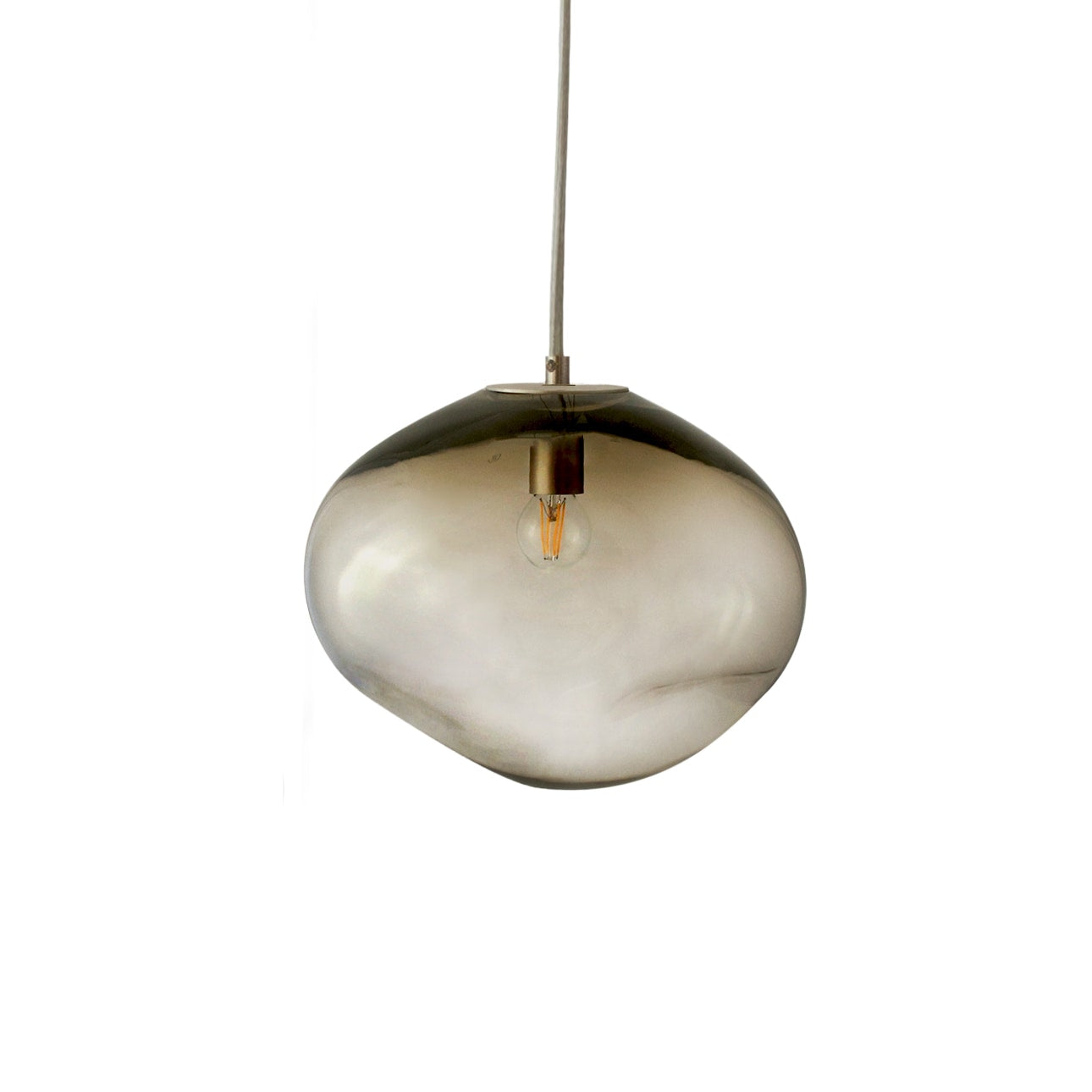 HAUMEA AMORPH pendant - size M (L: 32cm) - back view showing smoky glass finish
