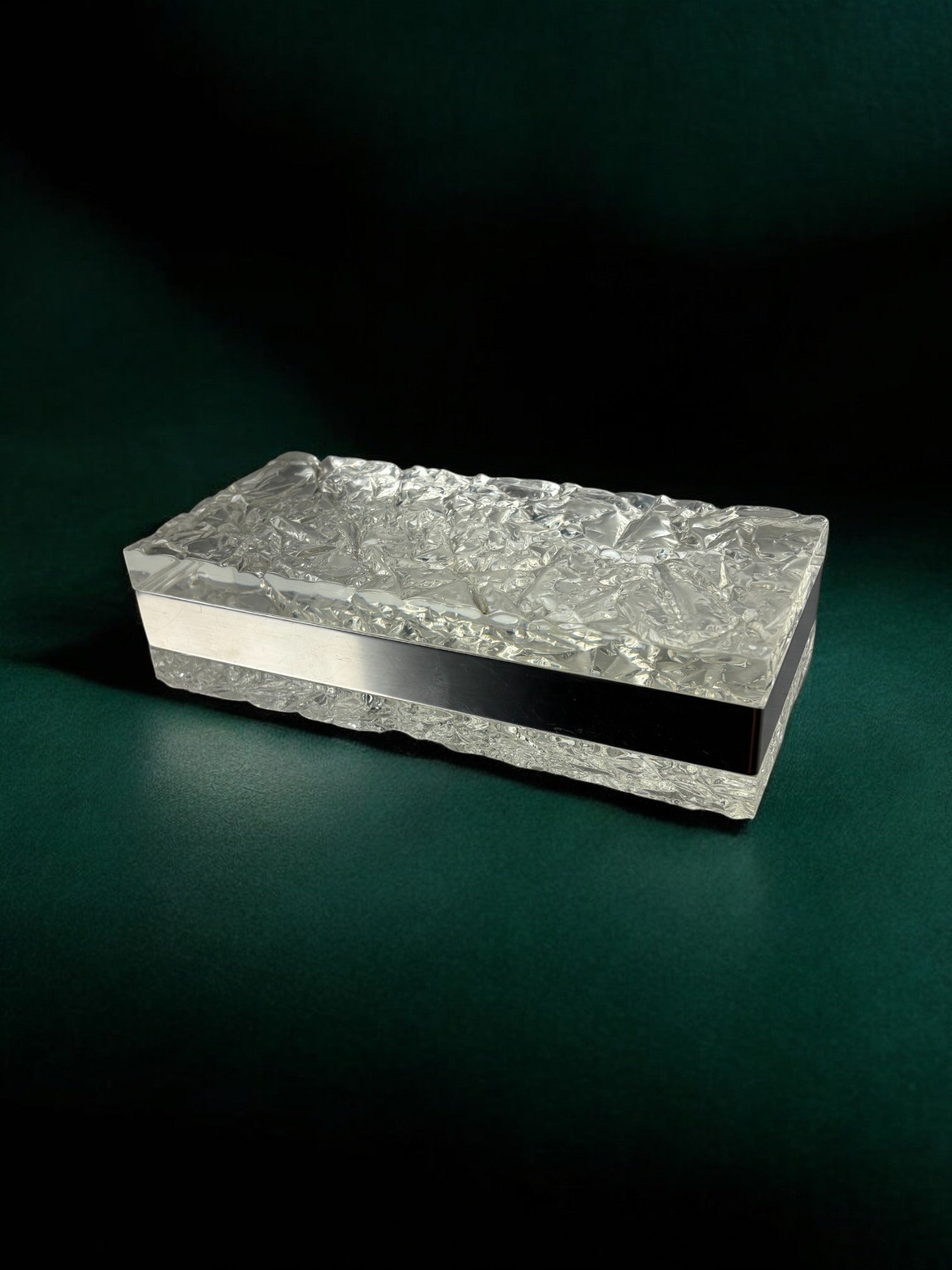 Ice Effect Lucite Vanity Box by Malamar Studio | The Oblist — clear lucite, vintage design