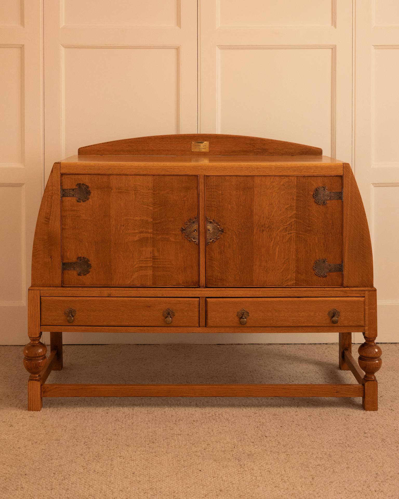 English Oak Storage Unit - 1930s — detail view