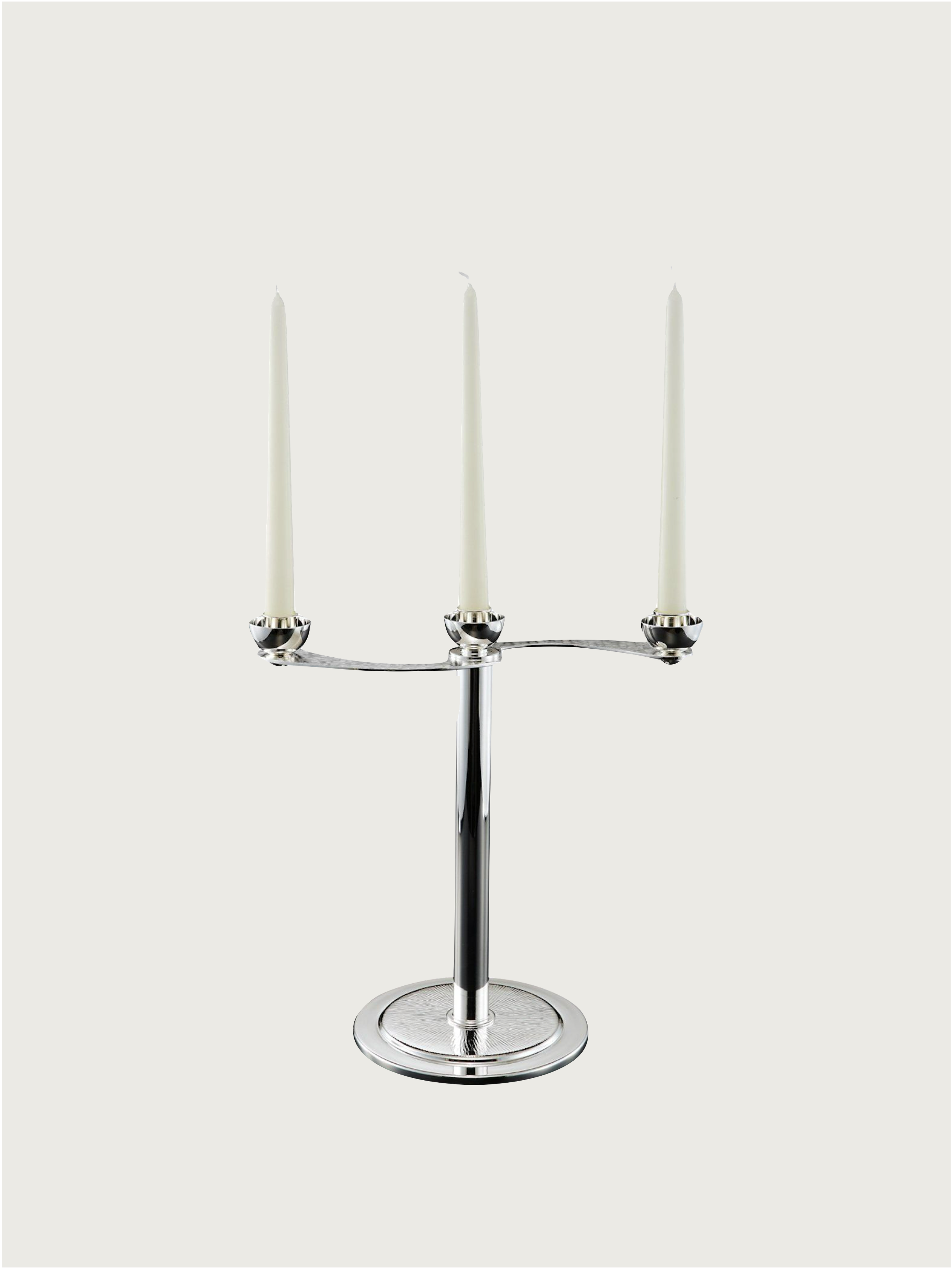3 Flame Silver Plated Candelabra by zanetto | The Oblist — silver finish, modern design
