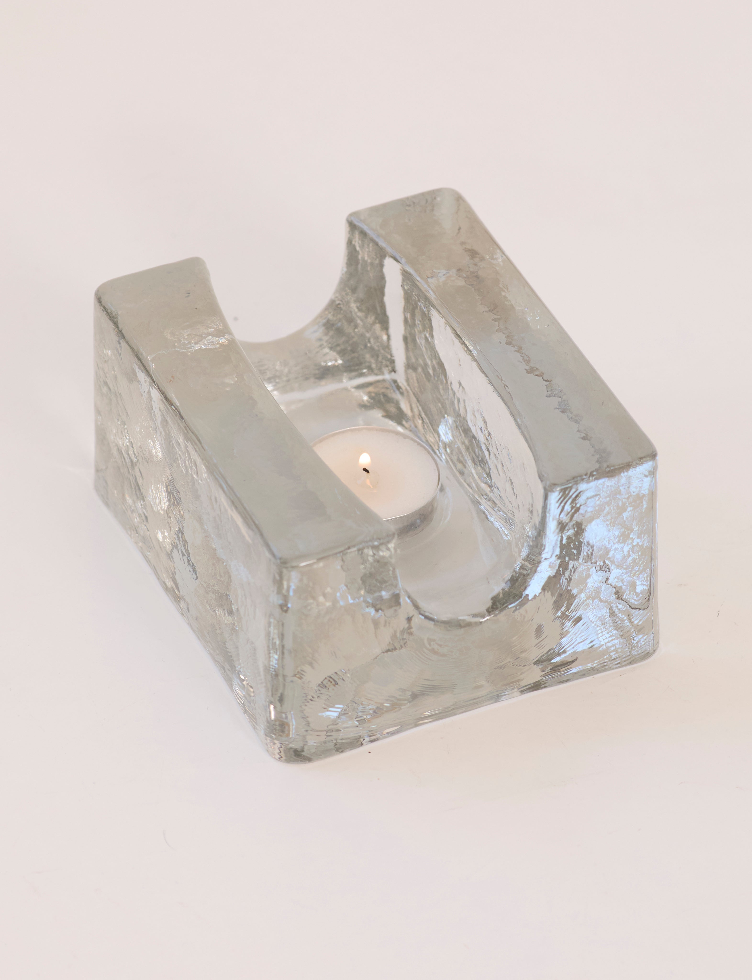 Vintage Scandinavian Candle Holders in Glass and Clear Glass by DIG IN JAPAN | The Oblist — clear glass, handcrafted