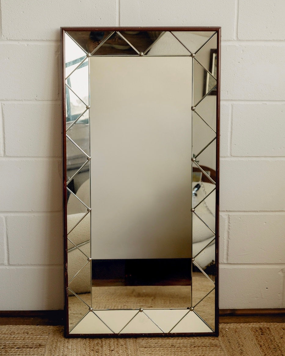 Miroir Suédois Longueur Complète de Style Milieu du Siècle