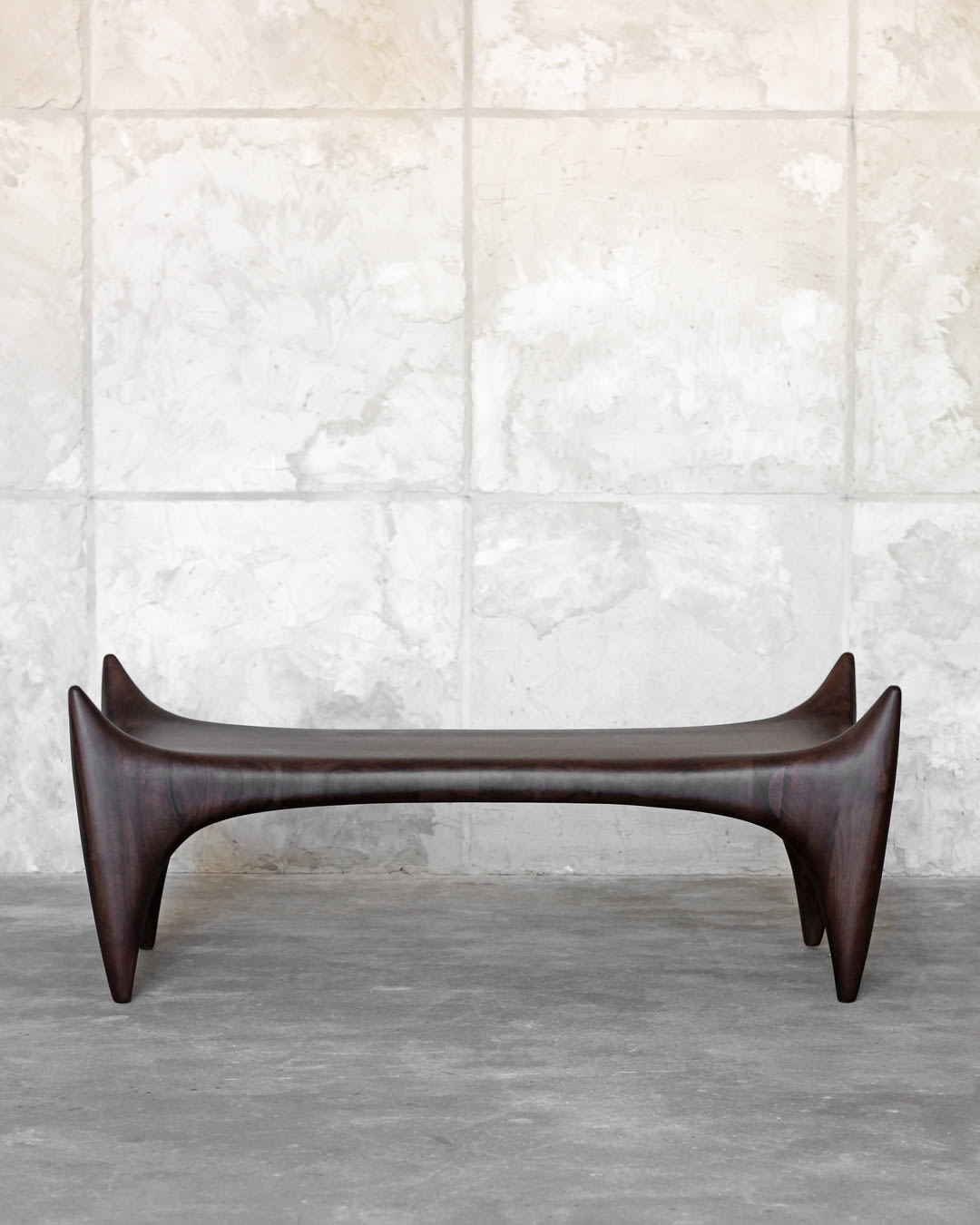 Voron Bench by ZEMNA | The Oblist — dark wood, modern design