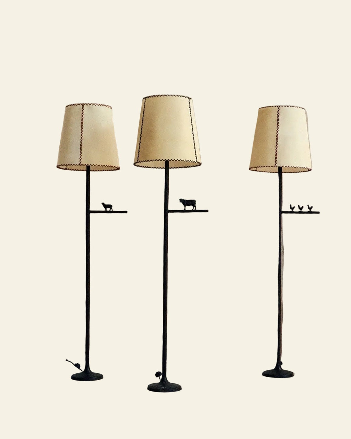 Farm Light Floor Lamp — side view highlighting metal base and fabric shade