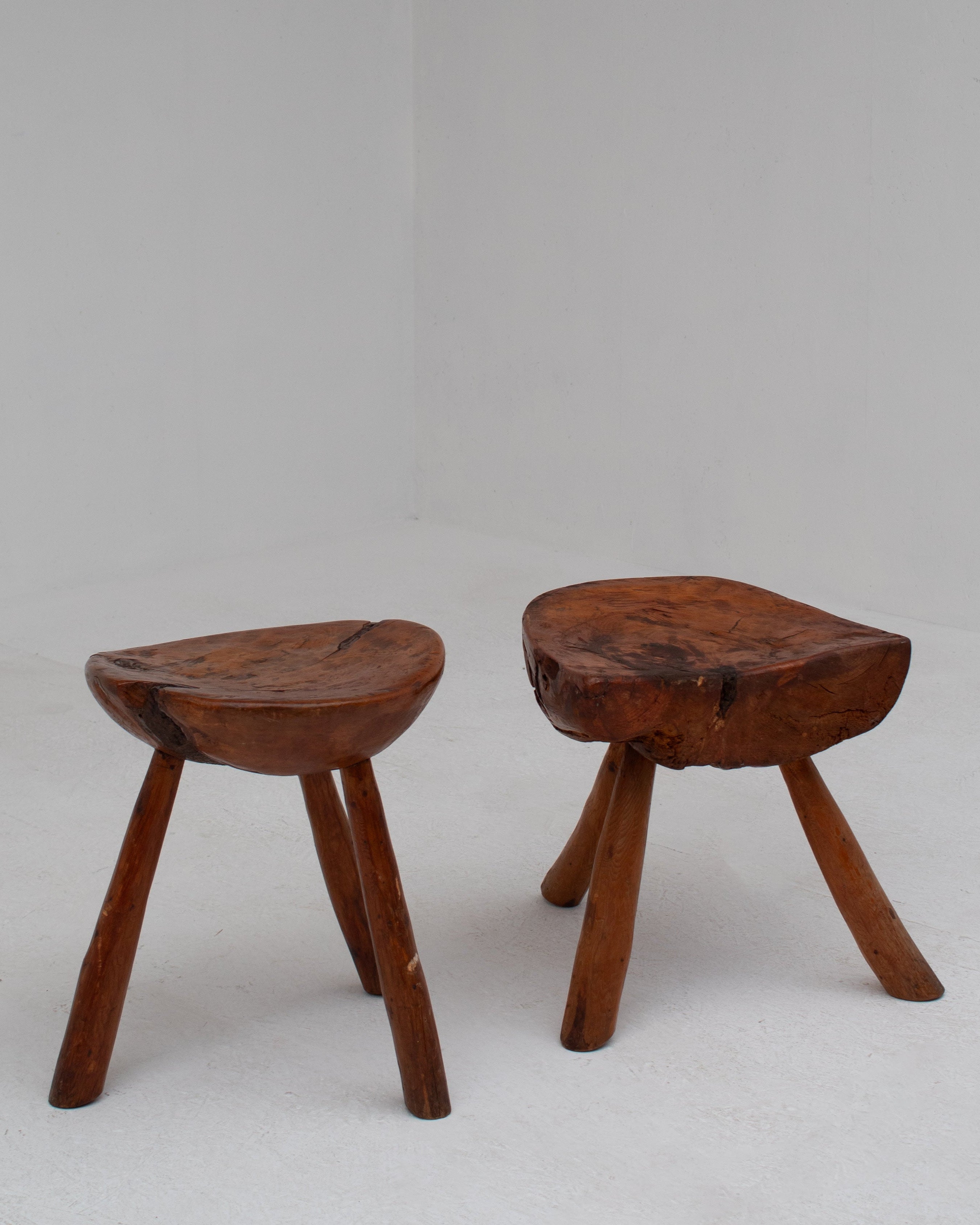 Pair Side Table in Wood and Elm