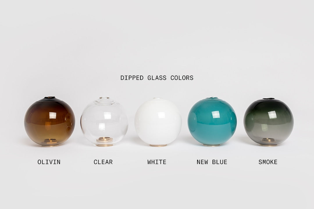 SkLO Angle 3.0 Pendant - White glass, Brushed Brass finish — in context