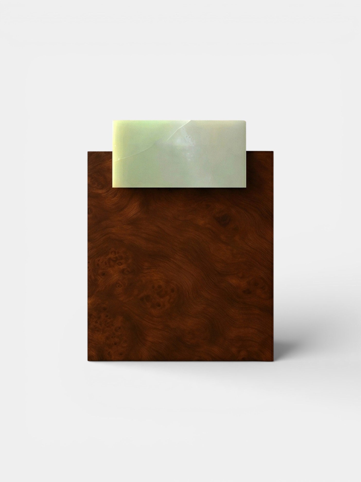 Gaia Burl Wood and Green Onyx Side Table by Marbera | The Oblist — handcrafted burl wood, green onyx accent