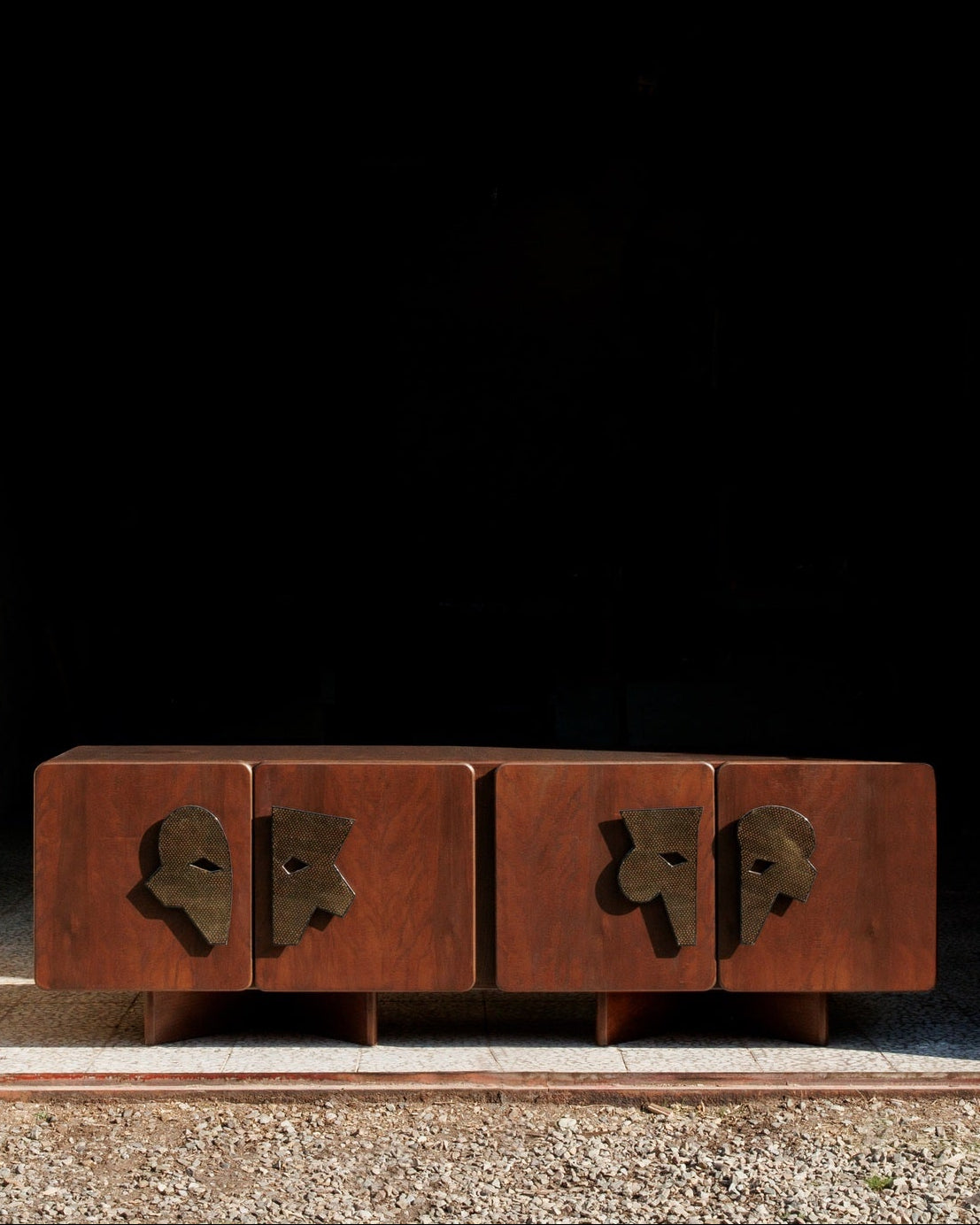 Wood and Khatam and Walnut Sideboard/Cabinet - MA Credenza Contemporary Style