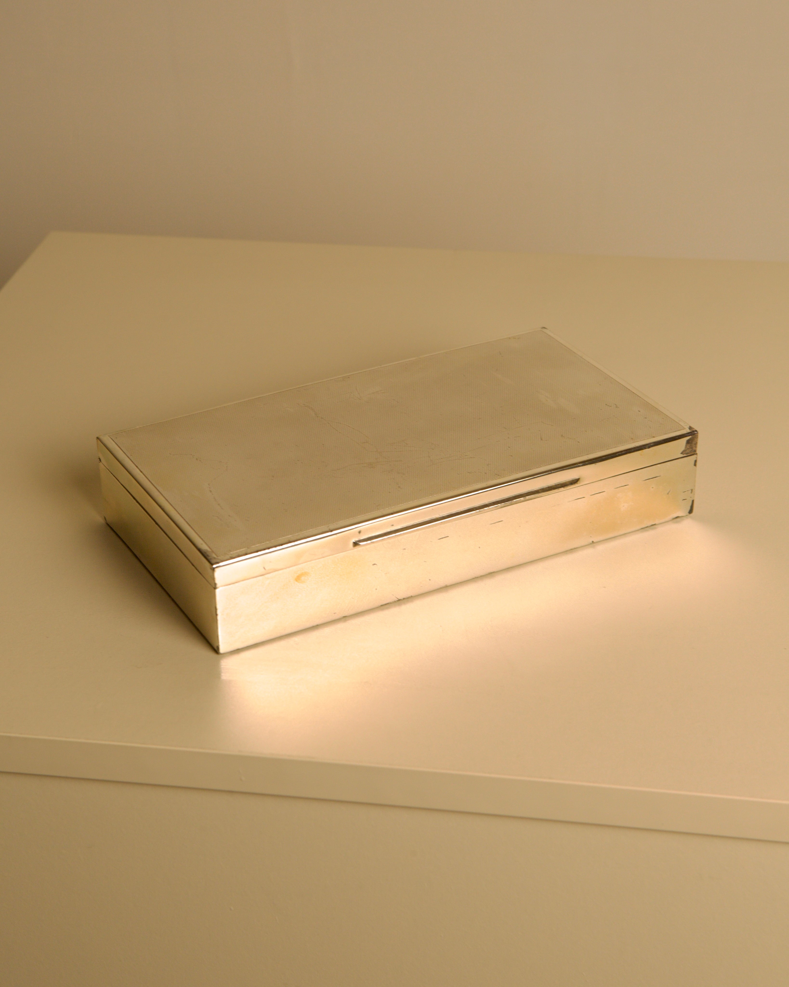 Rectangular Italian Box in Silver-plated, 1960s by Treaptyque | The Oblist — vintage silver finish