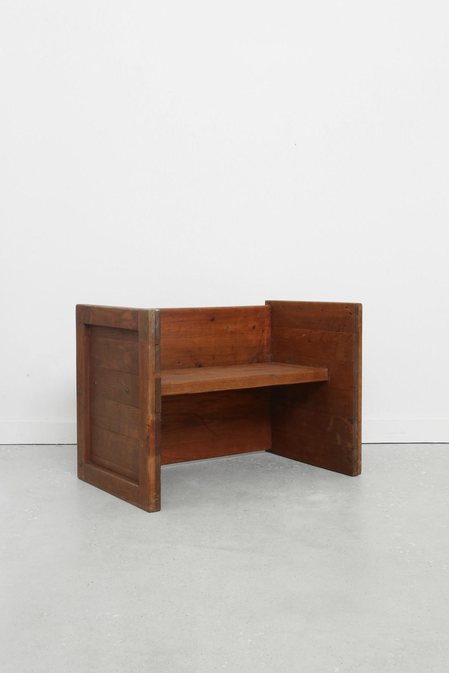 Primitive Pine Bench — side angle
