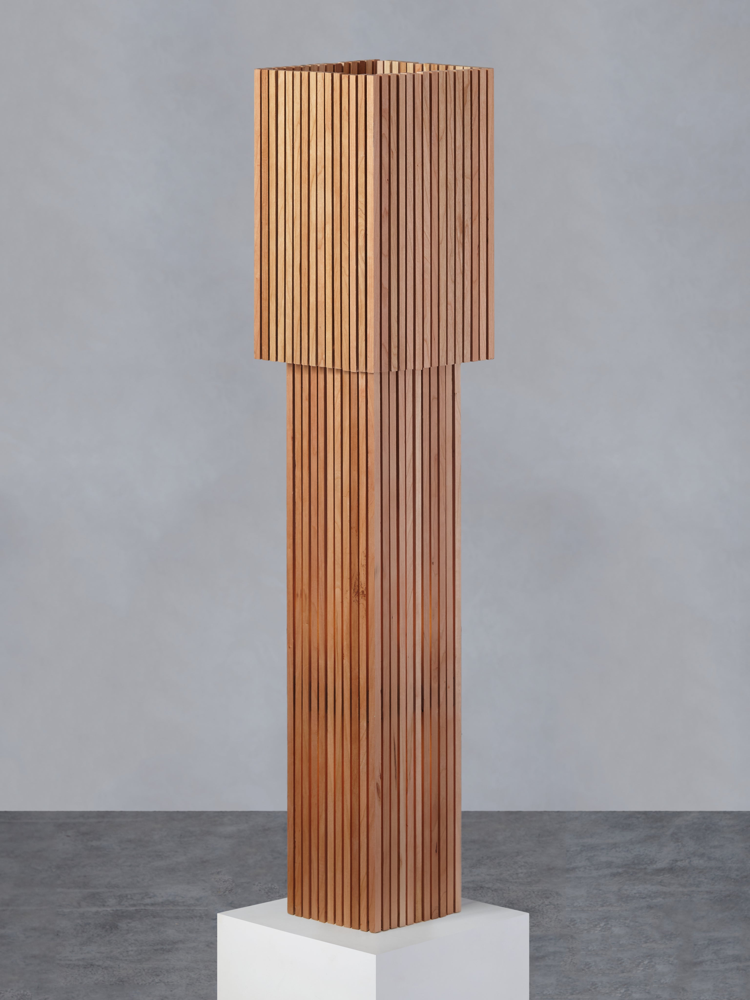 Wooden Parallilo Floor Lamp — side angle