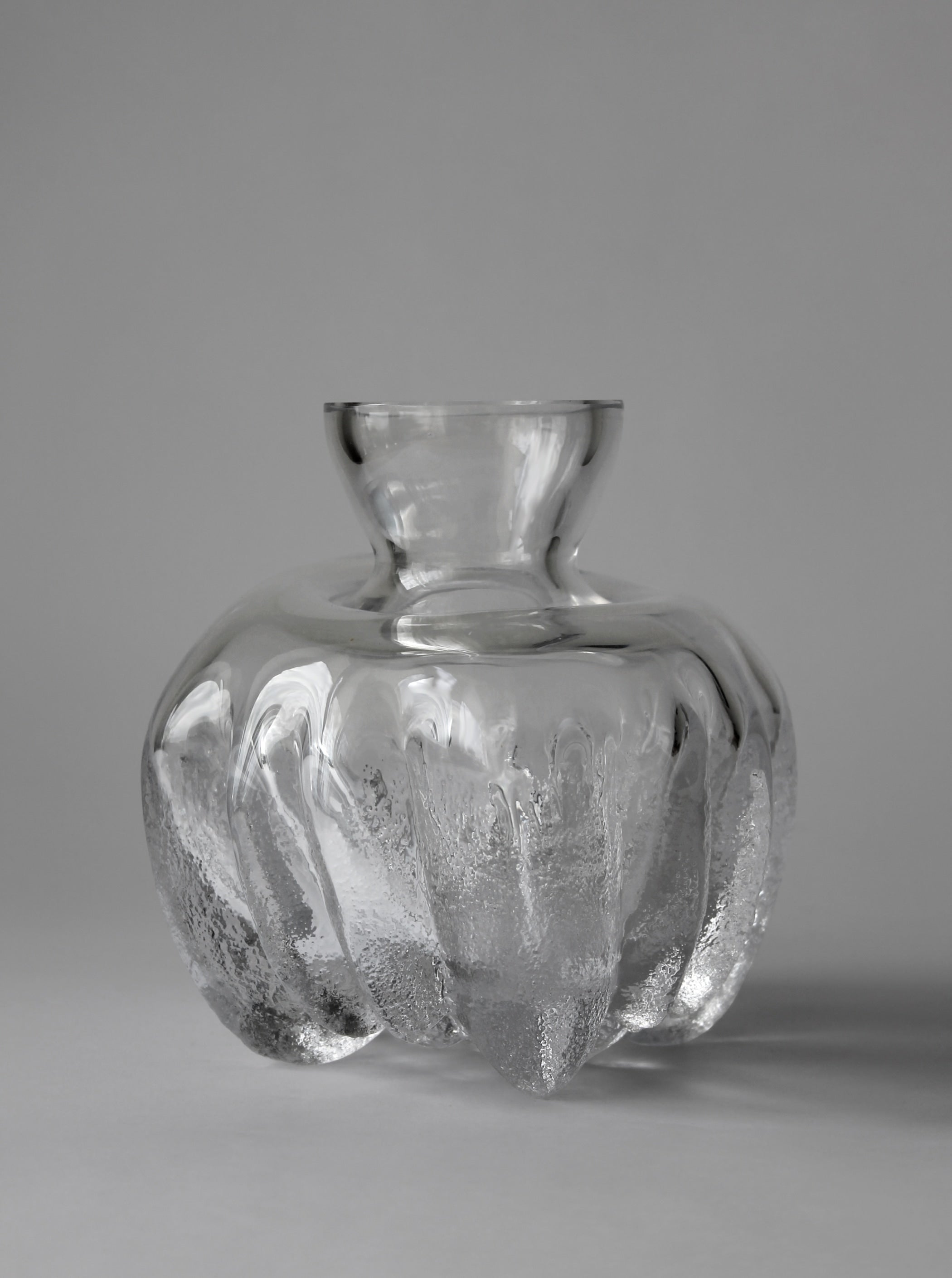 Vase en verre cristal complet grand des années 1970 Lars Hellsten