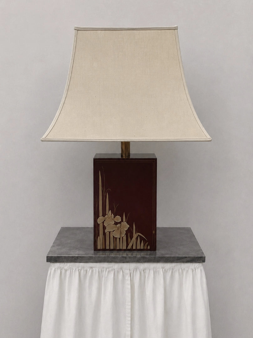 Vintage Table Lamp in Fabric - 1960s Chinoiserie Vintage Collection — side angle