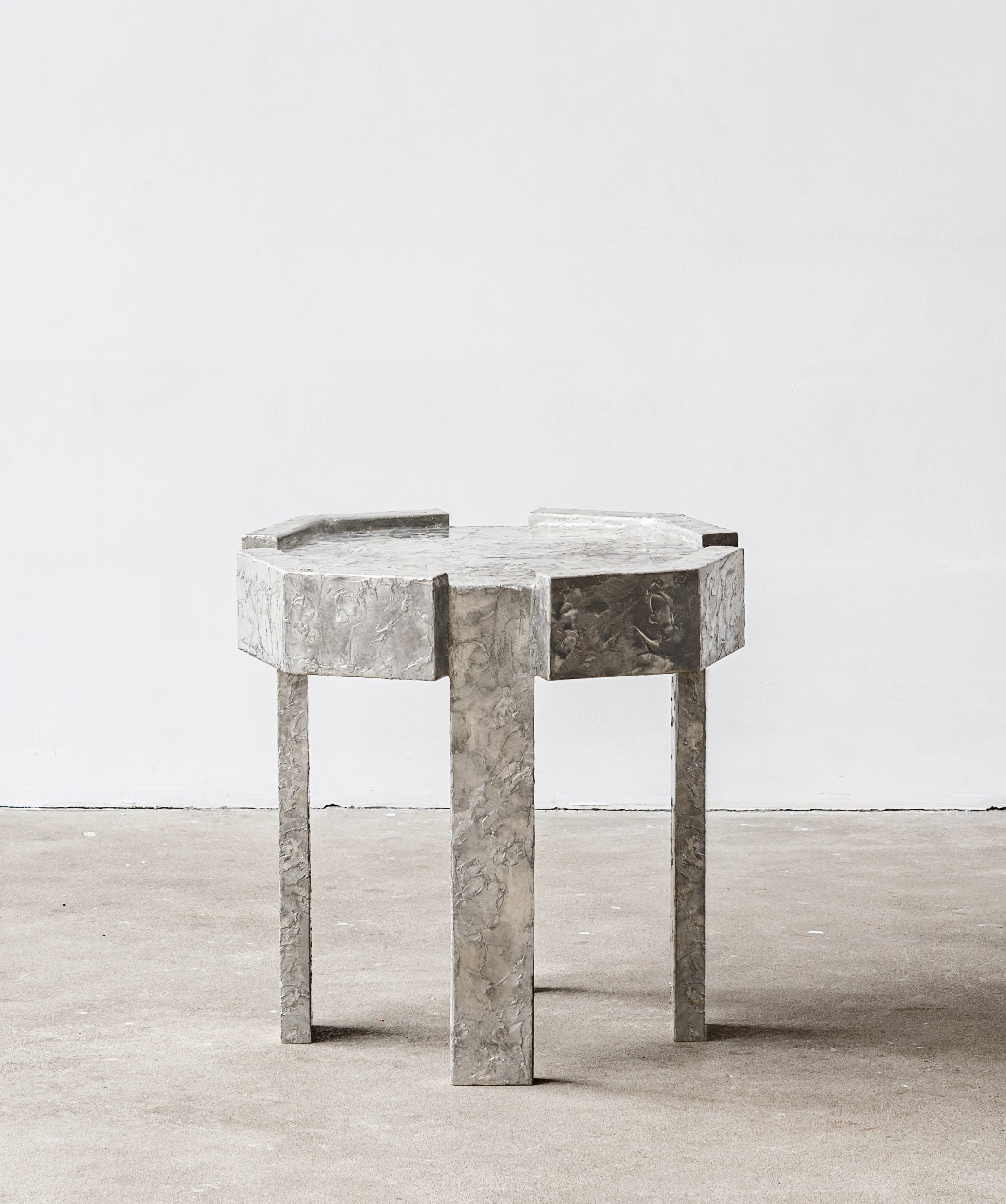 Splav Tin Table (smaller) by ZEMNA | The Oblist — handmade tin material
