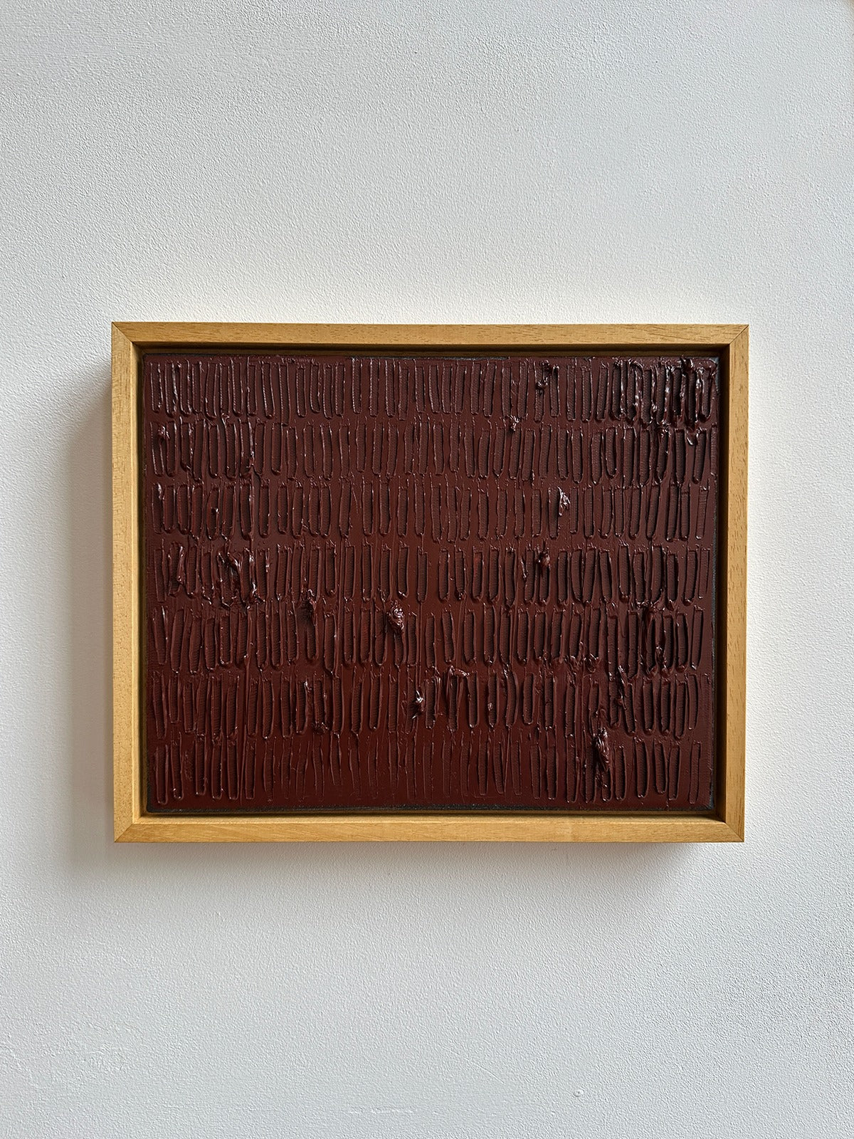 Indian Wine - Turf Series' Painting by Roi Elmaliah | The Oblist — textured brown surface, contemporary design