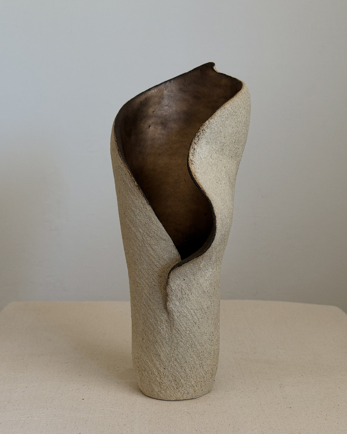 Sculptural Vase in Ceramic and Stone | Japandi Style — lifestyle setting