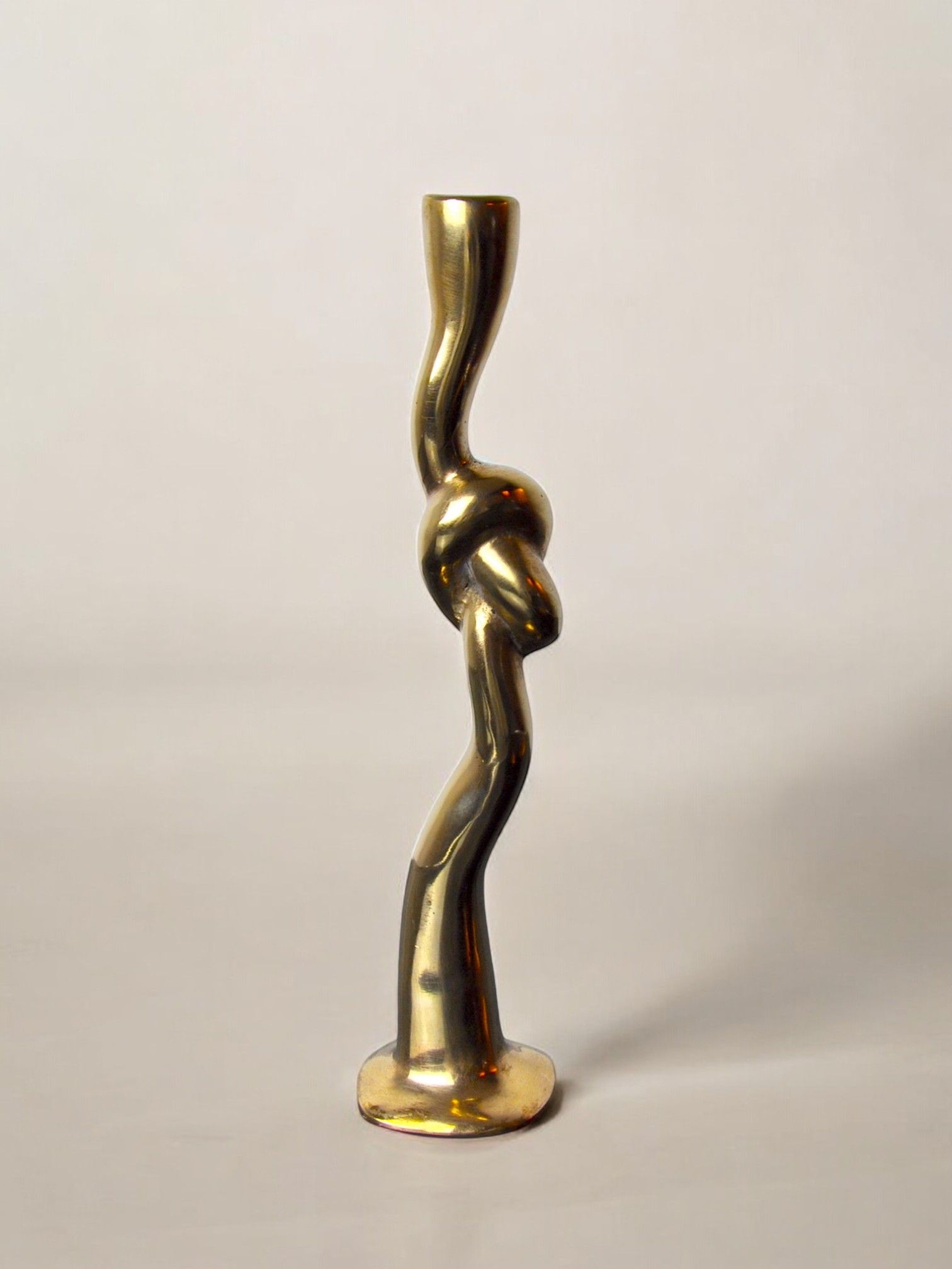 Brutalist Knot Candleholder in Bronze 70s by Malamar Studio | The Oblist