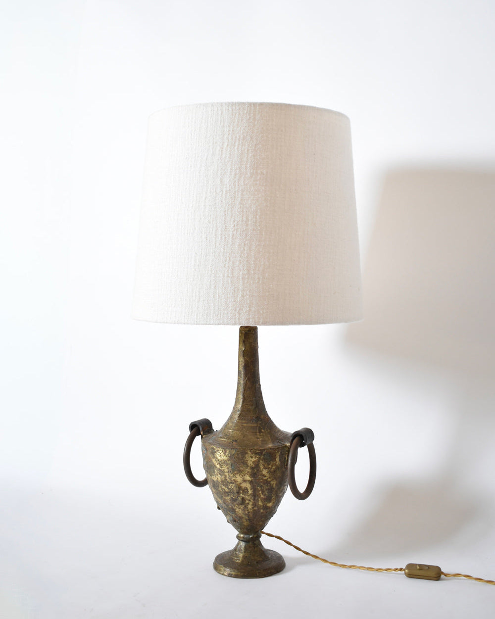 Pedestal Gilded Iron Max Bré Lamp, 1970s by Barracuda Interiors | The Oblist