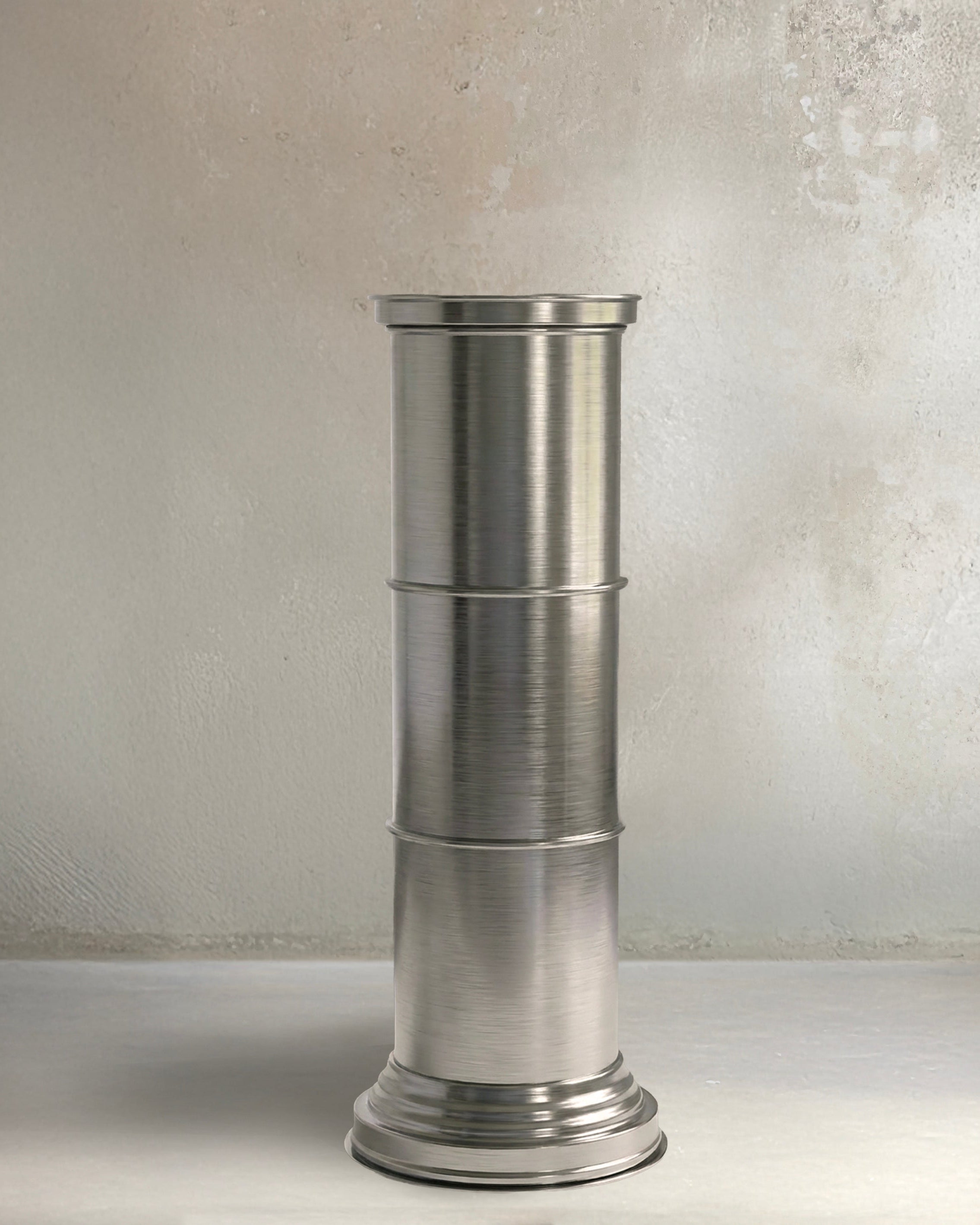 Contemporary End Tables in Metal - Brushed Aluminum Columns Collection by CASPAL | The Oblist