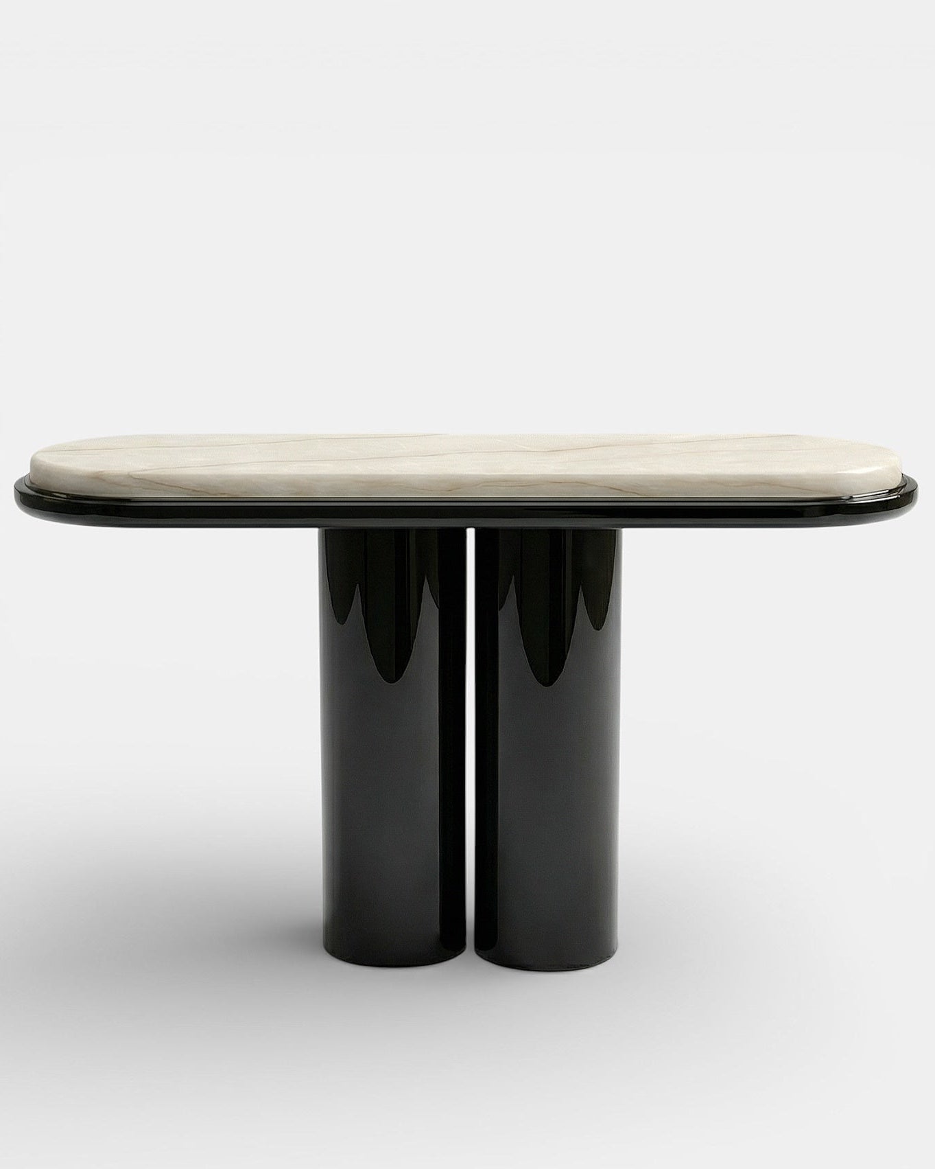 Ida Black Lacquered and Ivory Onyx Console by Marbera | The Oblist — modern black and ivory design