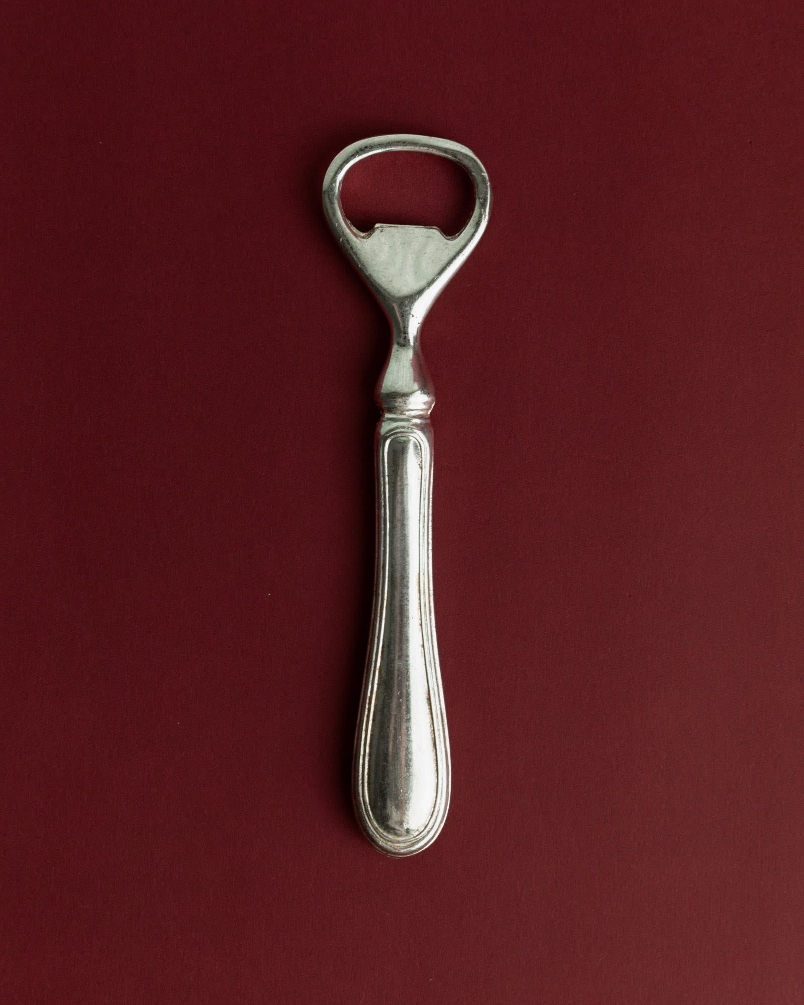 Vintage 1960s Silver Plated Bottle Opener by Bottega Jacobs | The Oblist — silver metal finish