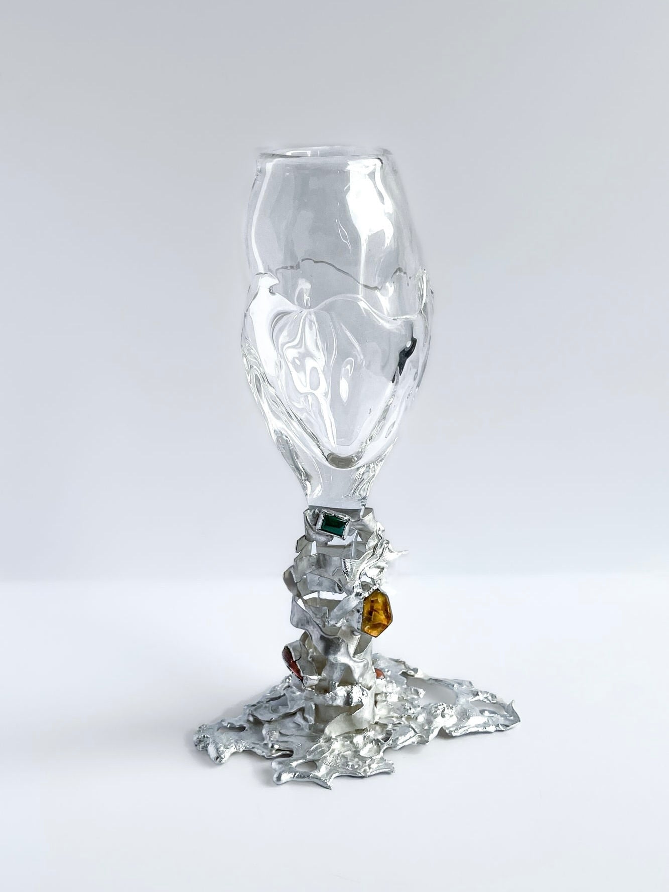 Jewelled Goblet no. 8 x Lindsey Fontijn by Szkło Studio | The Oblist — glass with colorful gemstones