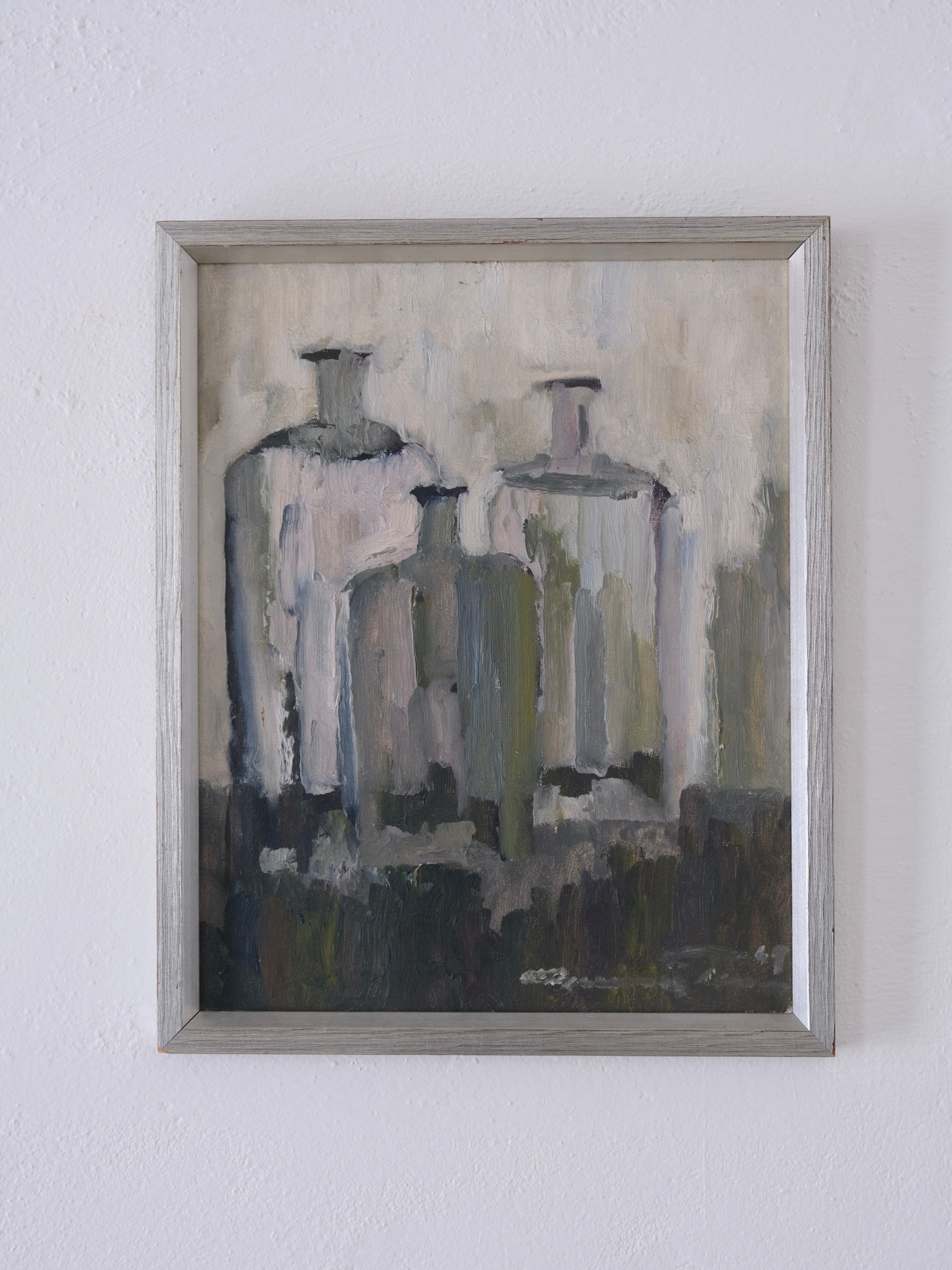 Gunnar Persson Still Life Painting, Oil on Panel, 1969 by Veter Vintage | The Oblist — muted colors, vintage artwork