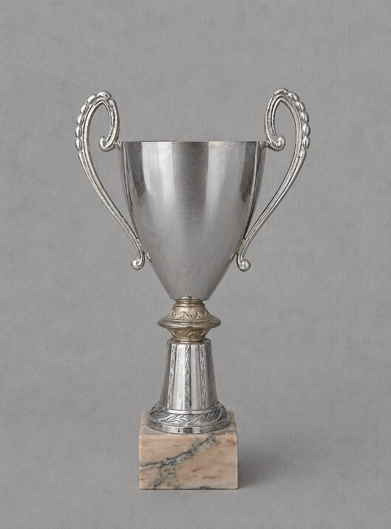 1950s Italian Vintage Metal & Marble Trophy Vase by Blisse | The Oblist