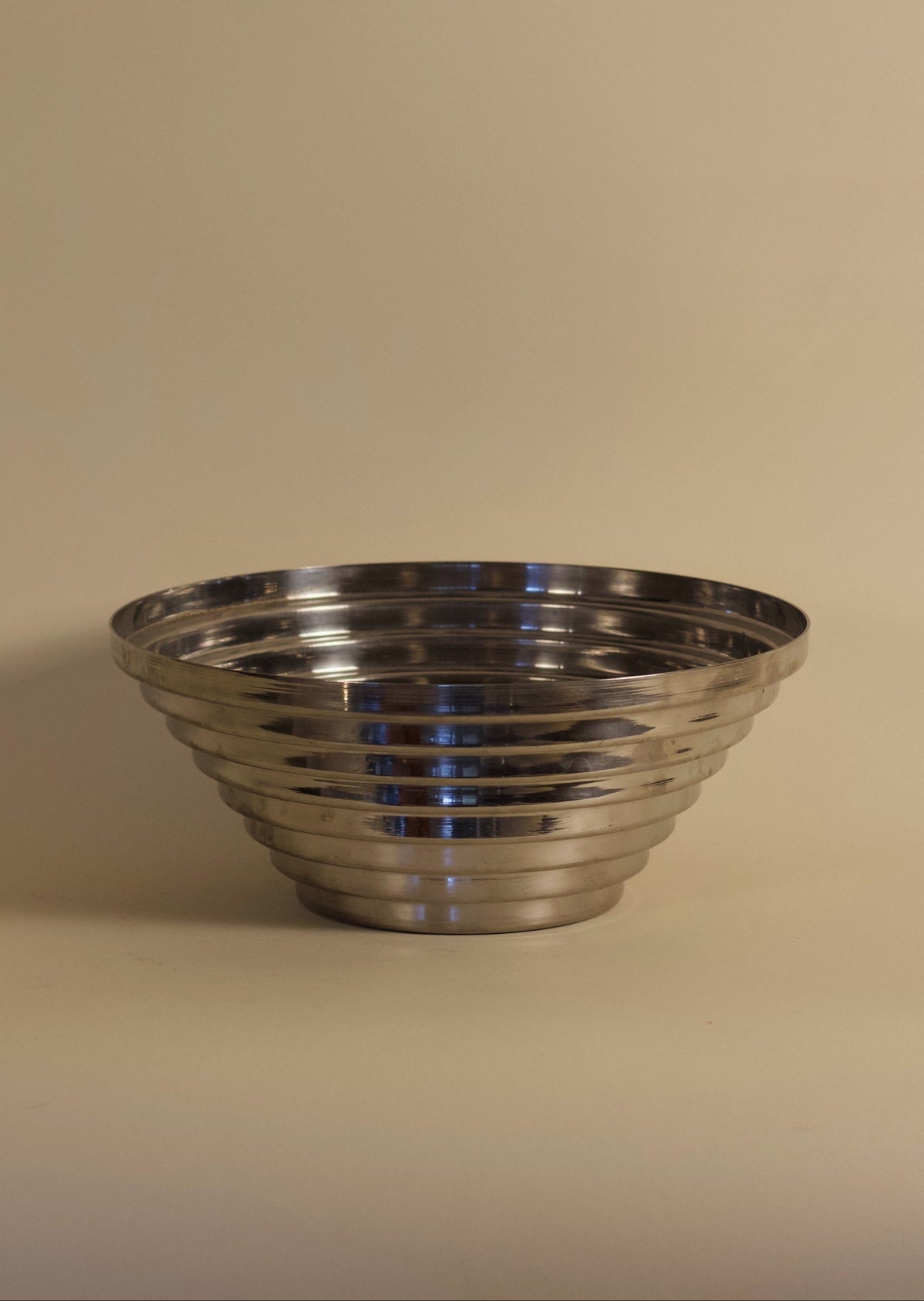 Stainless Steel Stepped Bowl — side angle