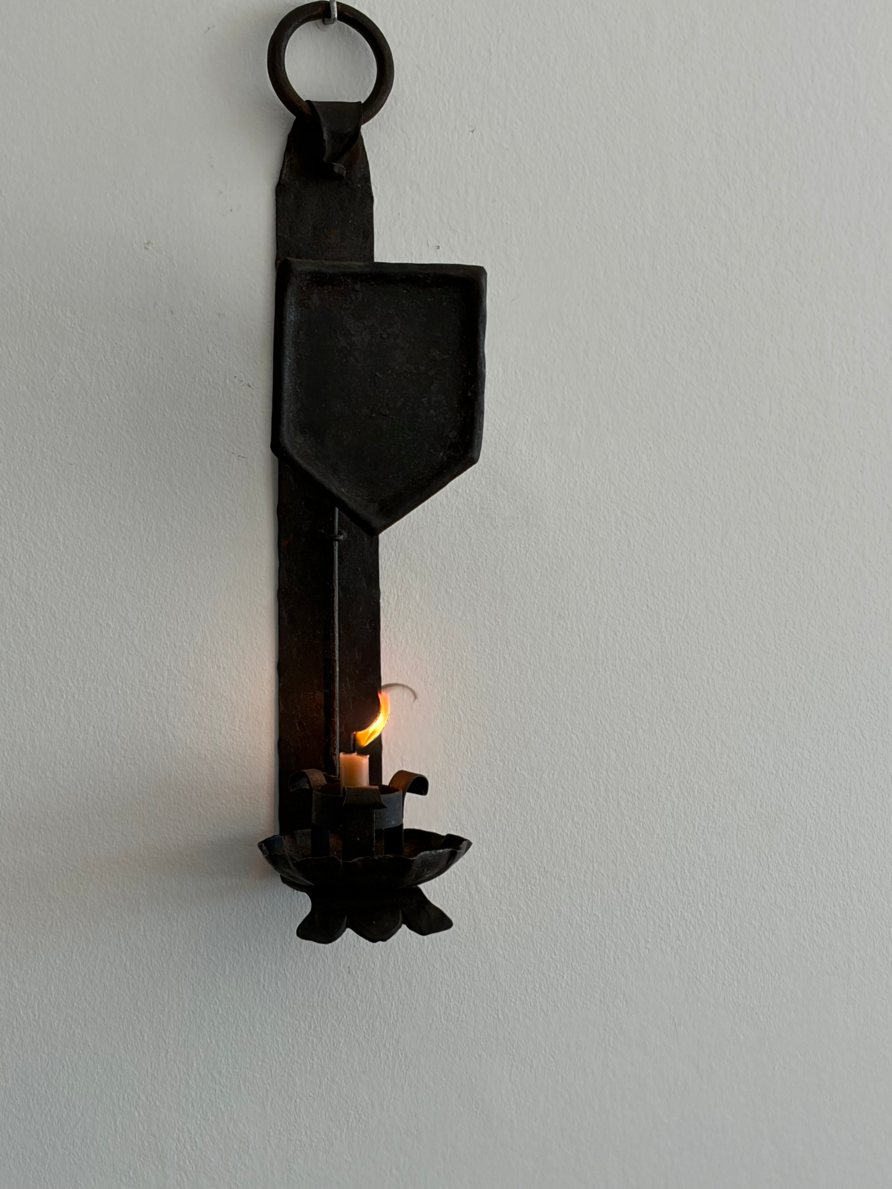 Pair of Hand-Forged Wall Candleholders, Trás-os-Montes, Portugal, c. 1900–1910 by OBJECT AGENCY | The Oblist