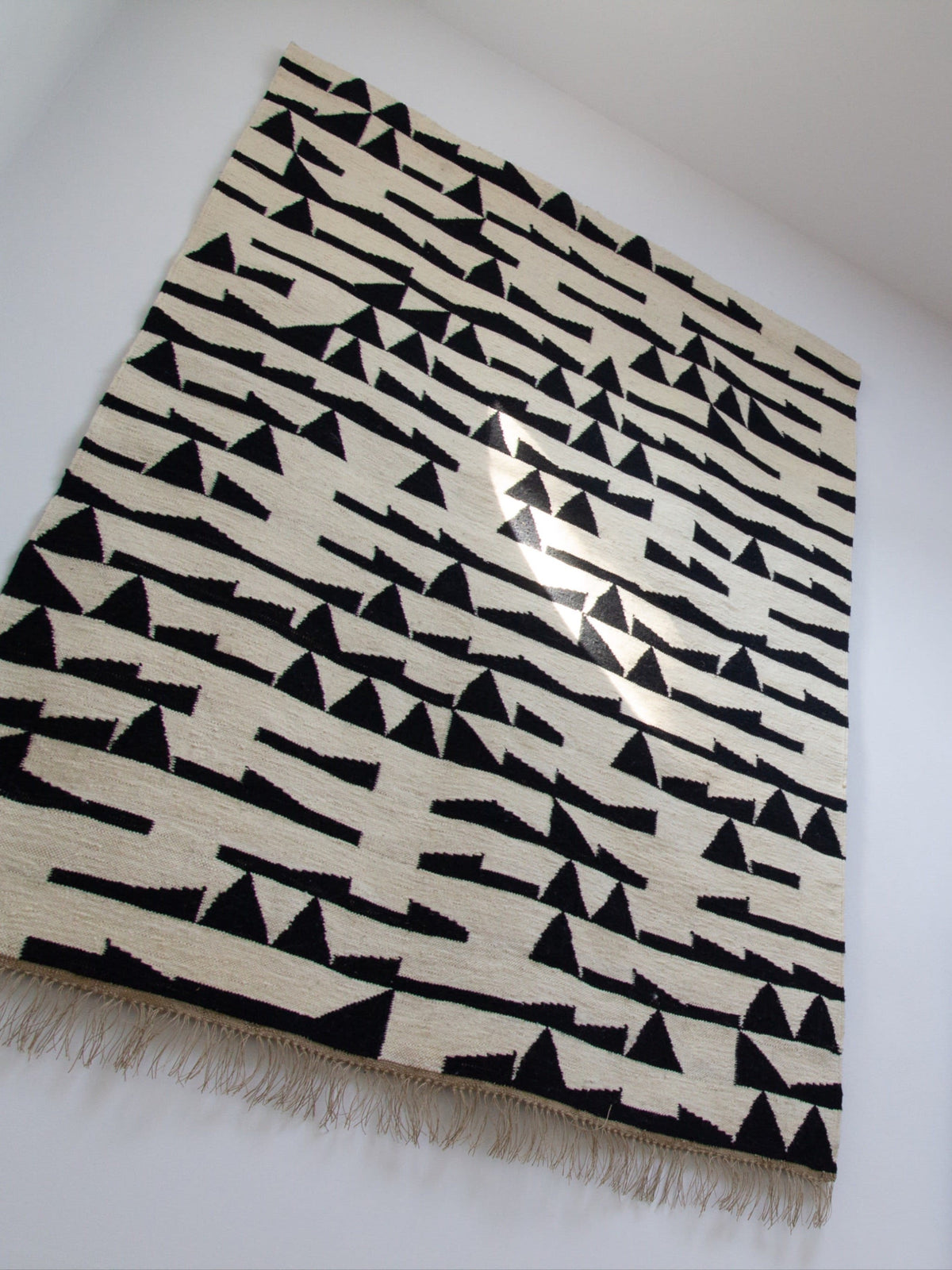 System Chaos - Contemporary Minimalist Tapestry / Rug — side angle