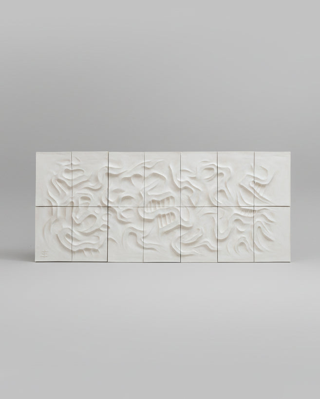 Le Grand Blanc - Wall Sculpture by Franck Scala | The Oblist — white ceramic, contemporary design