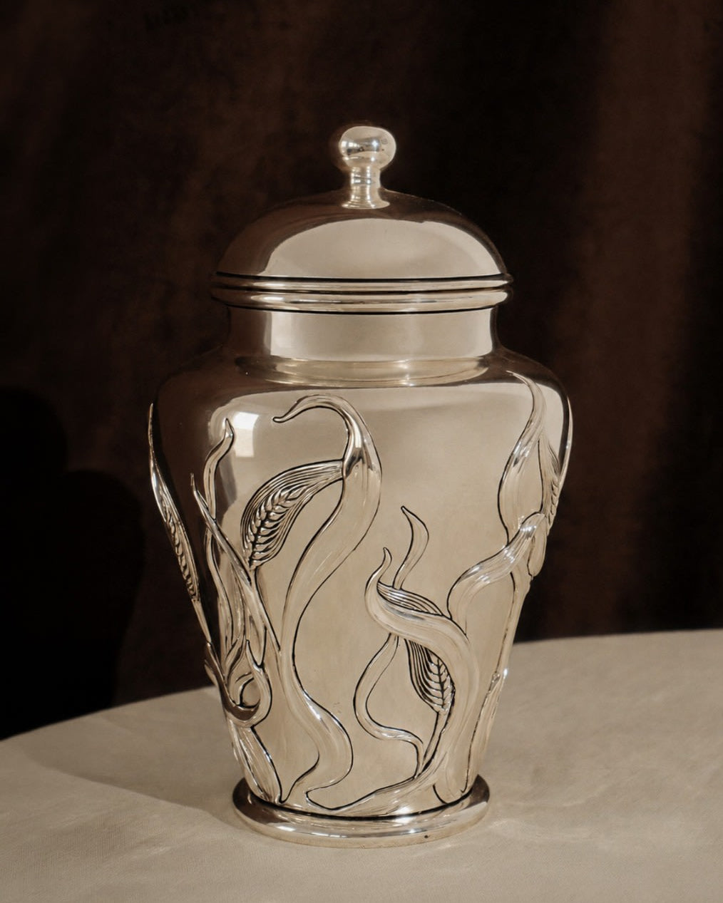 Silver-Plated Potiche by Marcello Giorgio — detail view