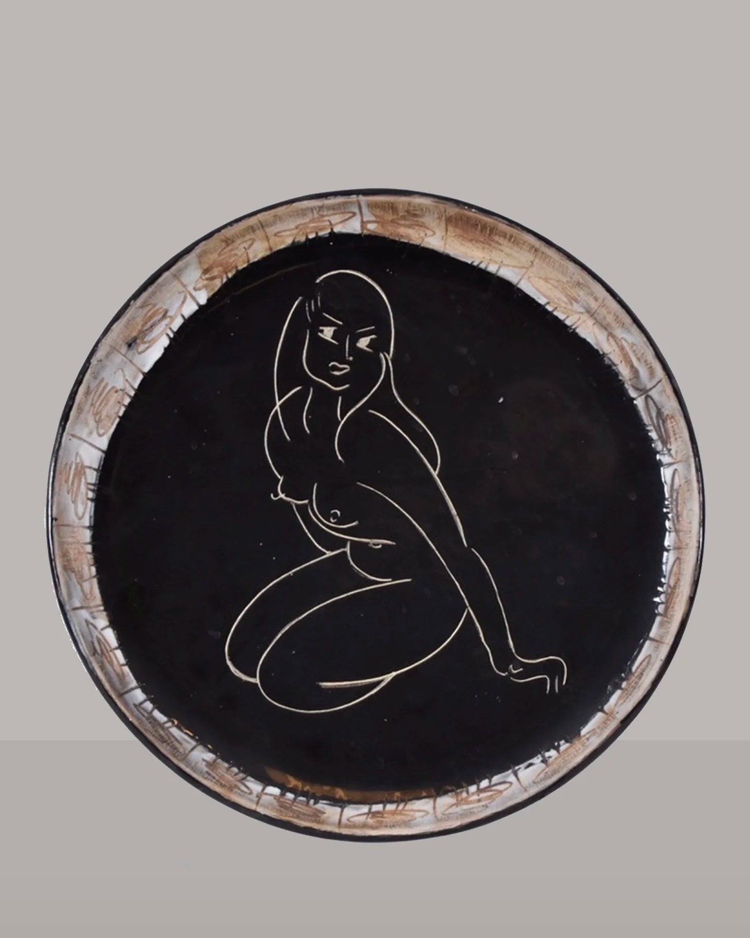 Large Decorative Plate by Claude Vayssier (B. 1935) for Atelier Cerenne, Vallauris by RELIC LONDON | The Oblist