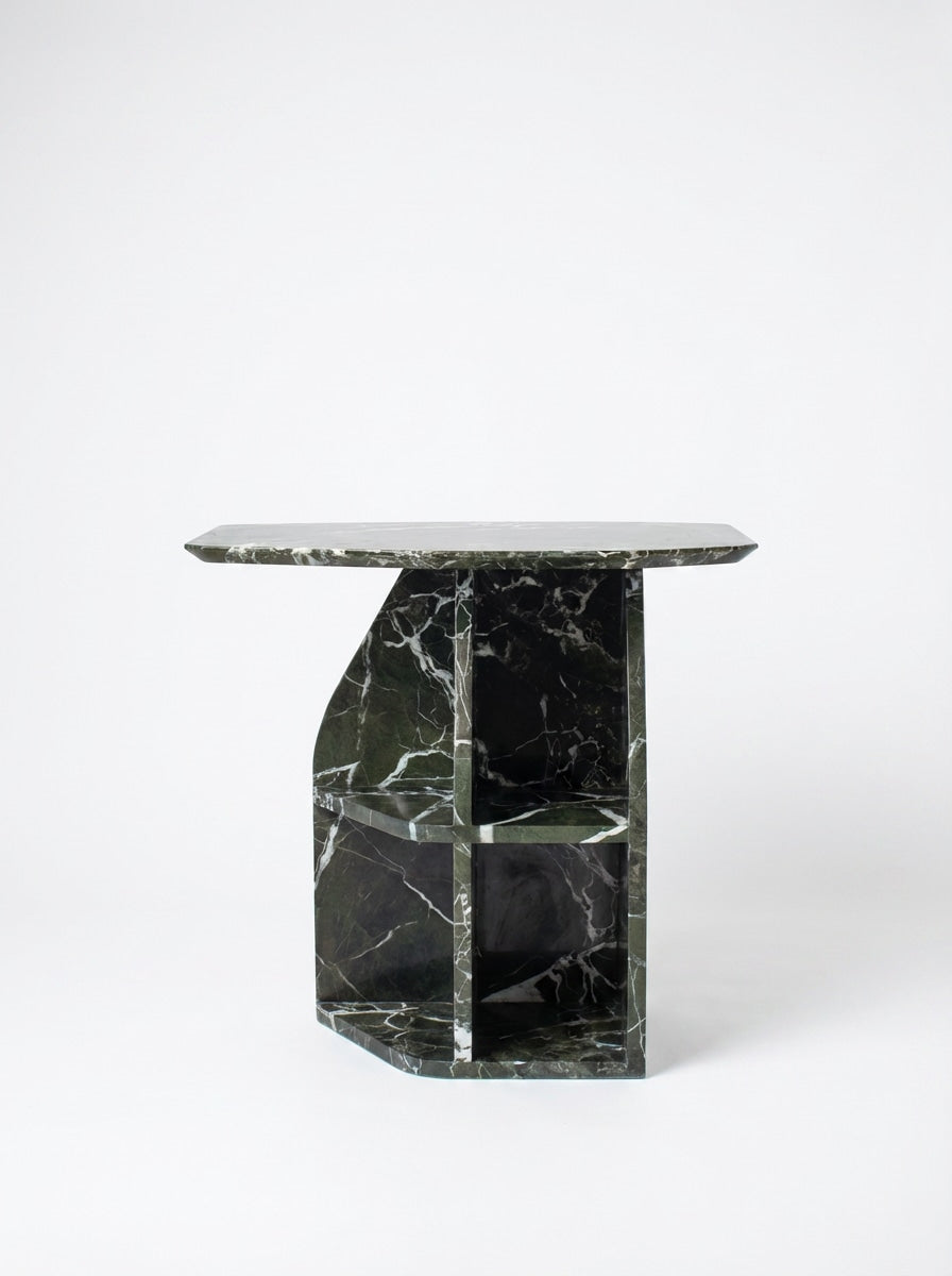 MATERA Side table in marble Verde Lepanto by MERCOEUR EDITION | The Oblist