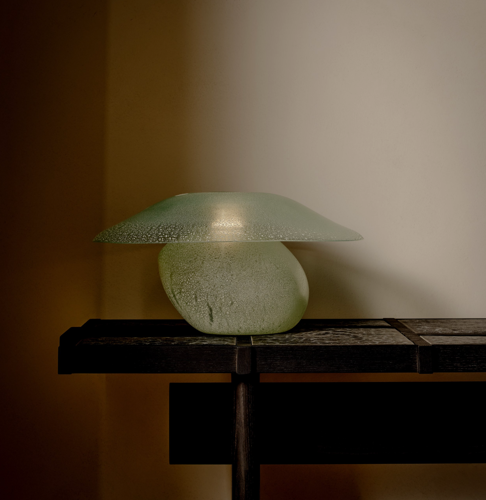 The Scavo Lamp by Studio Valerie Name | The Oblist — handcrafted glass, green hue