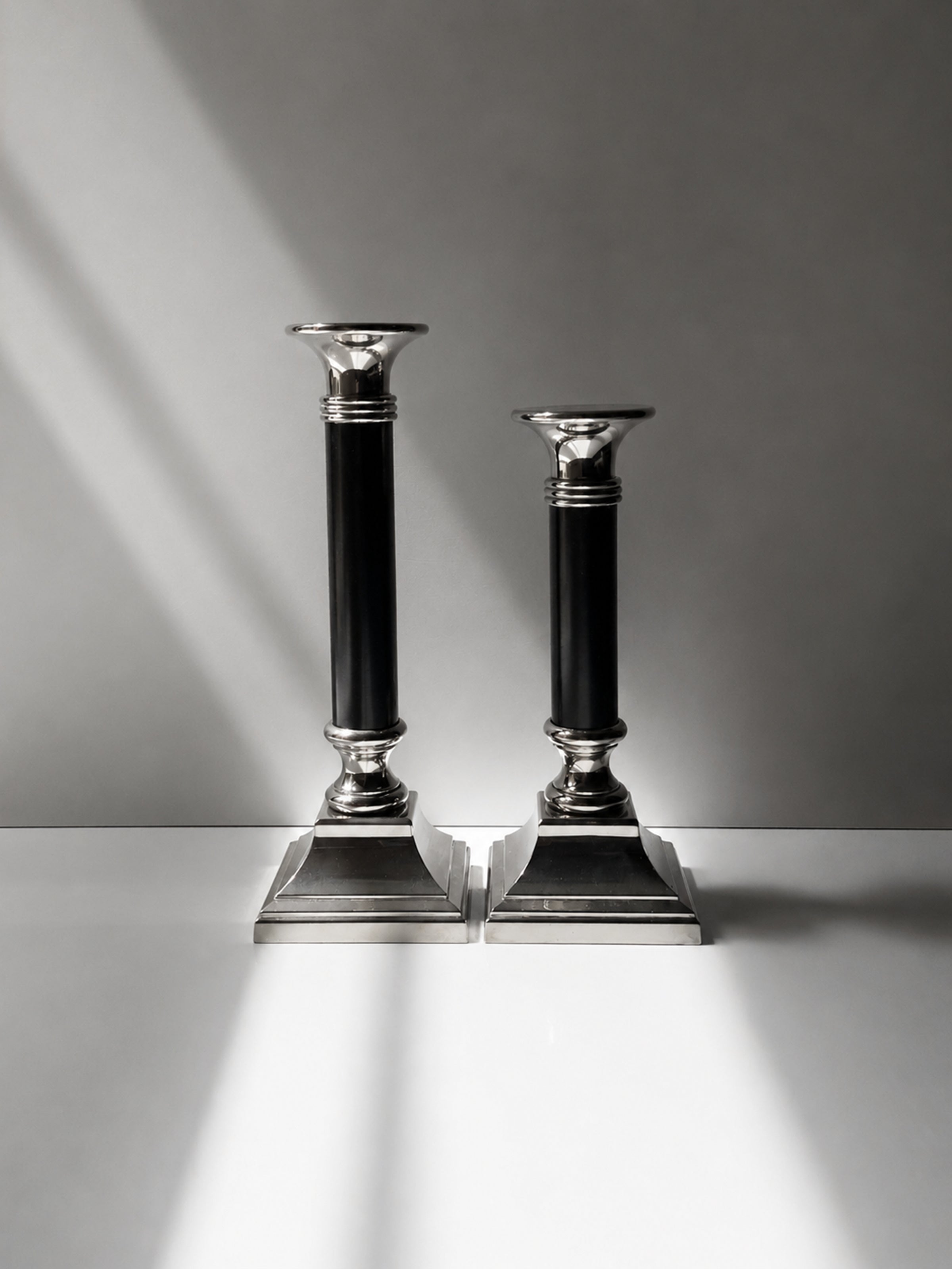 Silver plated classical candleholders by Dodo Vintage | The Oblist