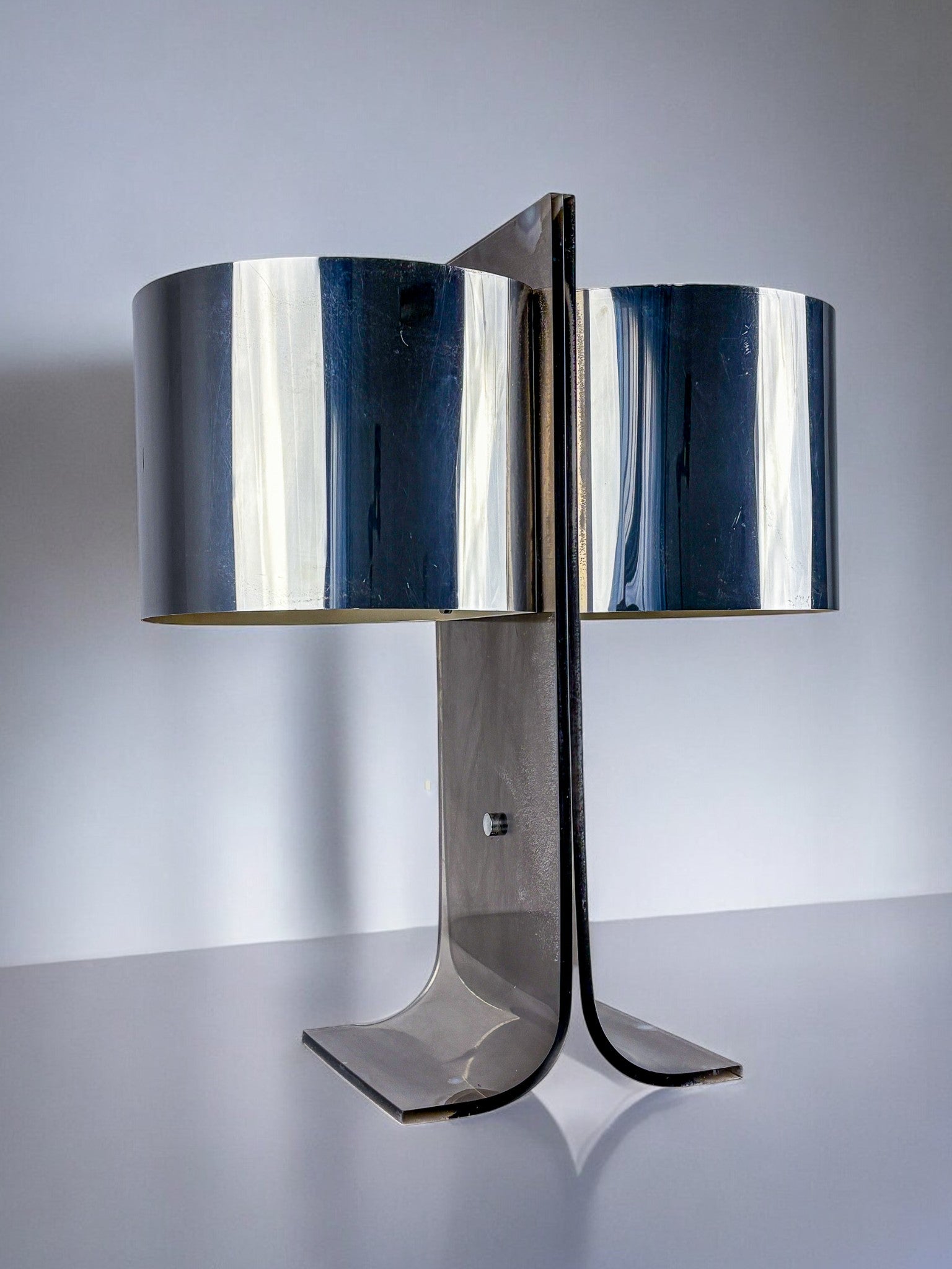 Lucite and Chrome Table Lamp Attributed to Gianfranco Fini & Fabrizio Cocchi, Italy 1970s by Malamar Studio