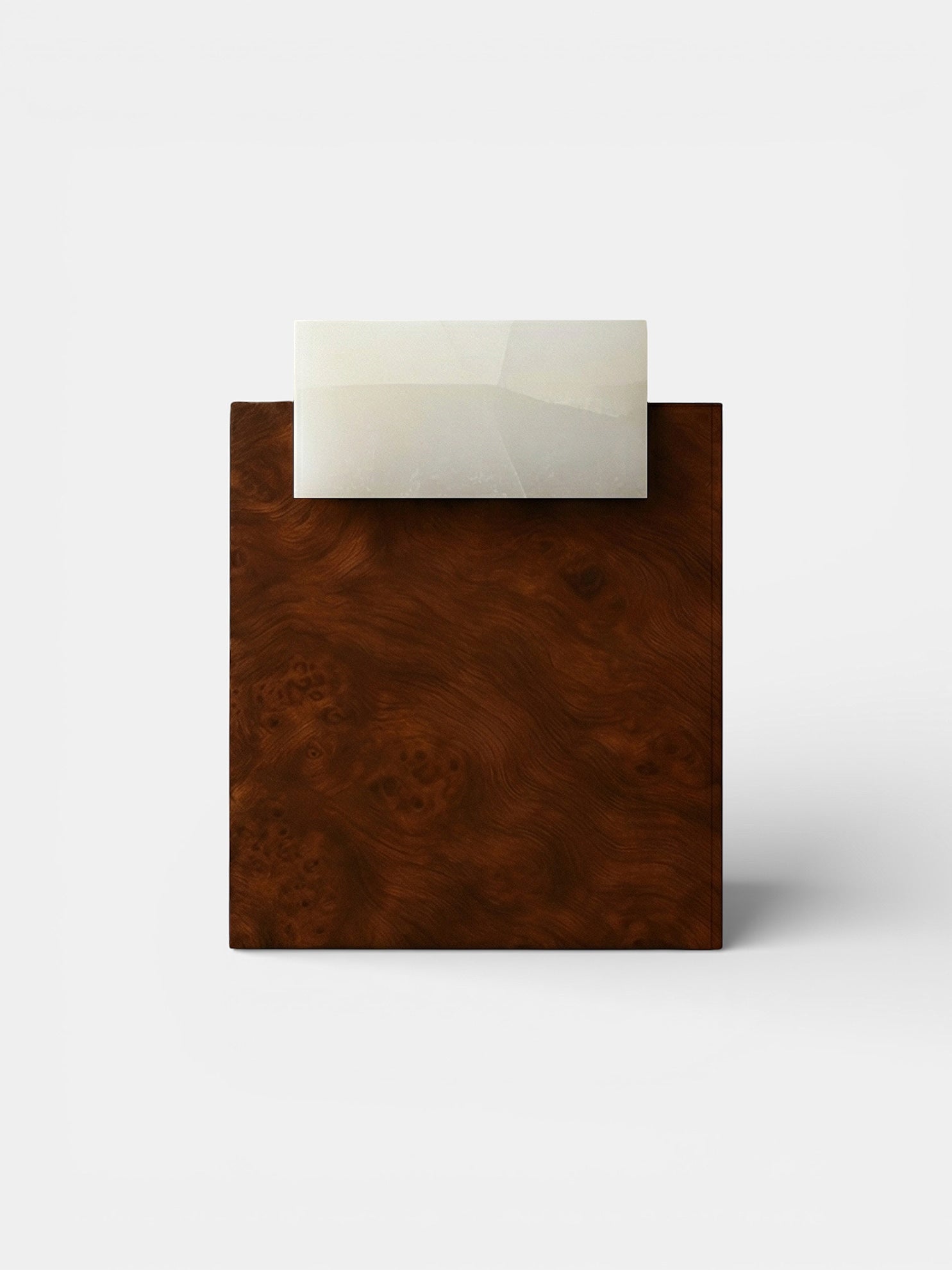 Gaia Burl Wood and White Onyx End Table by Marbera | The Oblist — handcrafted burl wood design