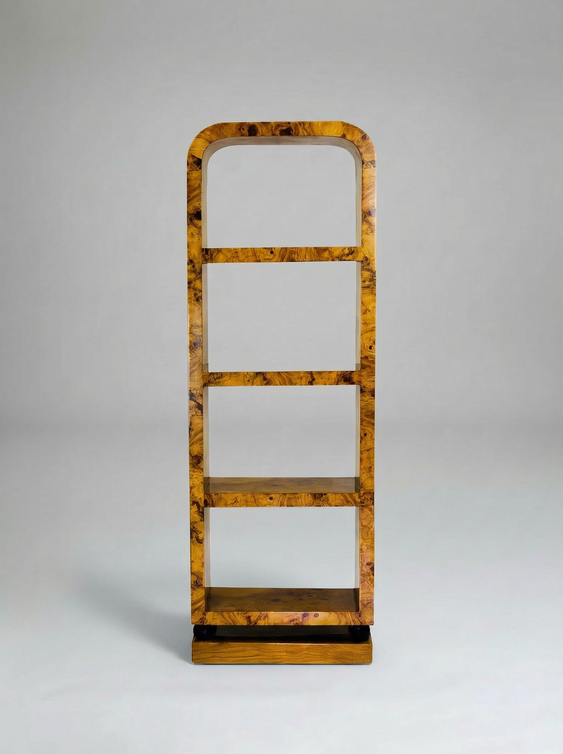 Calisto Olive Burl Wood Bookcase by Meola Interiors | The Oblist — handcrafted olive burl wood
