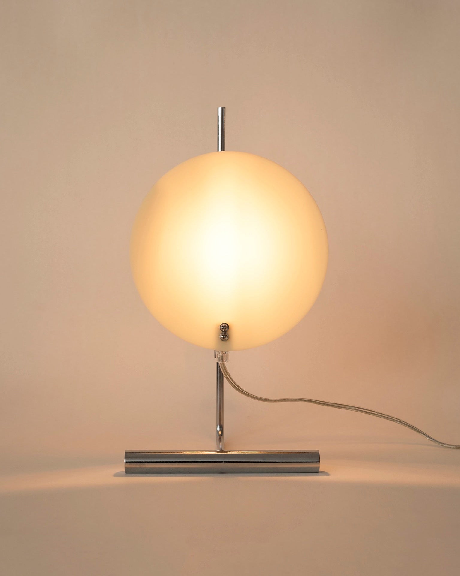 Vintage Habitat Table Lamp with Rotating Disc Shade on Chrome Stem, c. 1990 by DIG IN JAPAN | The Oblist