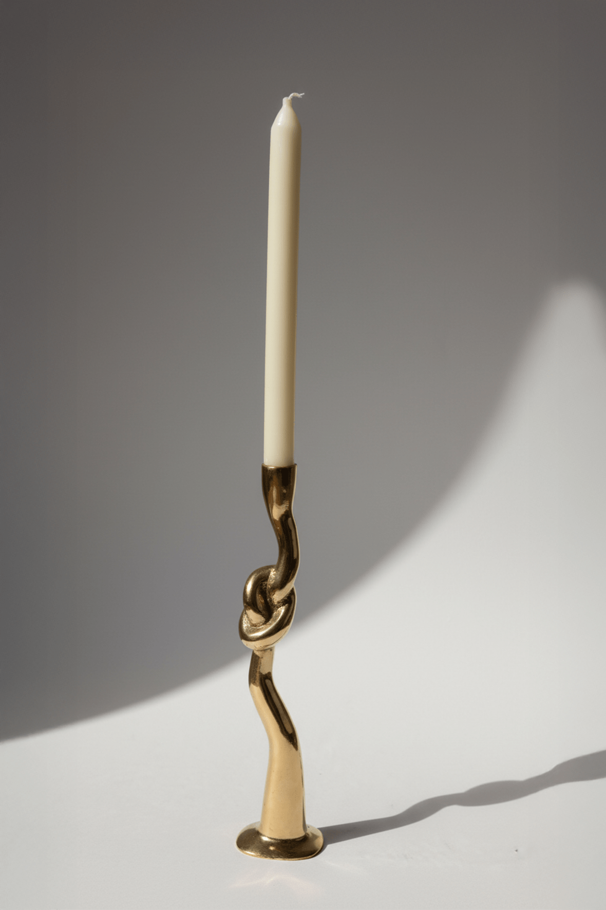 Fluid Knot Candlestick, Spain, c 1970s by Trove Paris | The Oblist — brass, vintage design